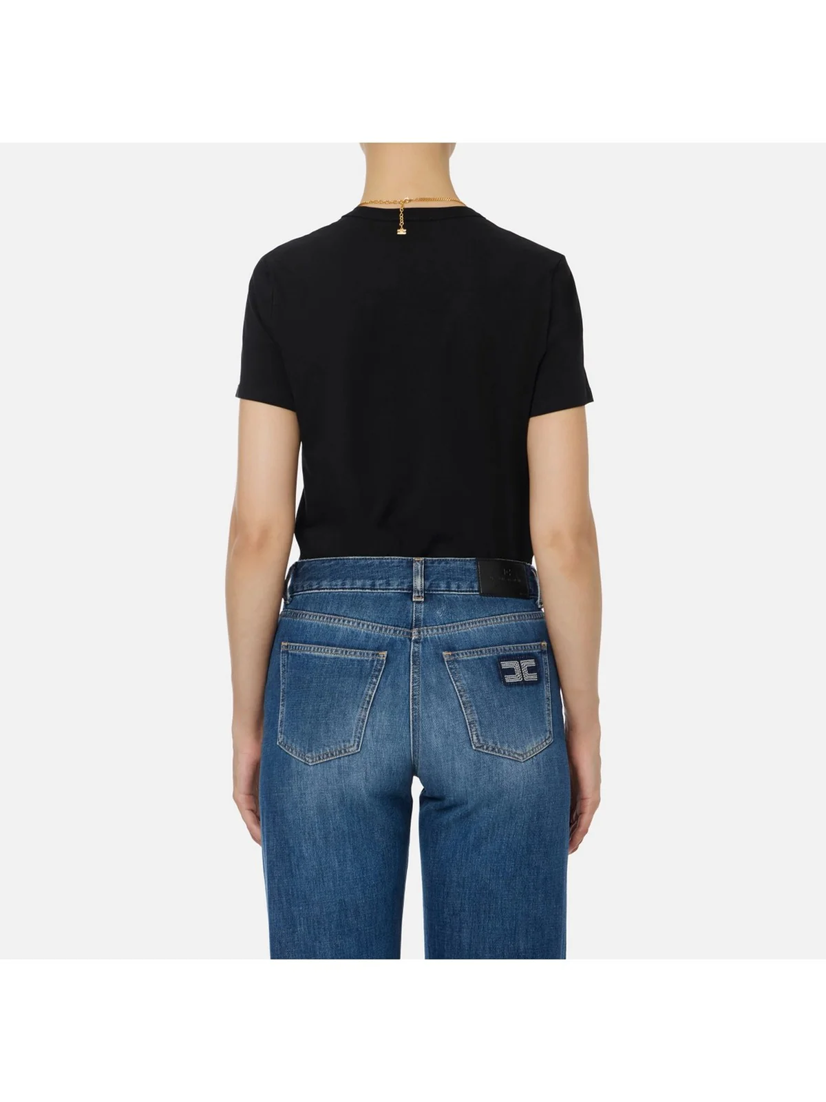 ELISABETTA FRANCHI T-shirt Donna MA00956E2 110 Nero - Image 4