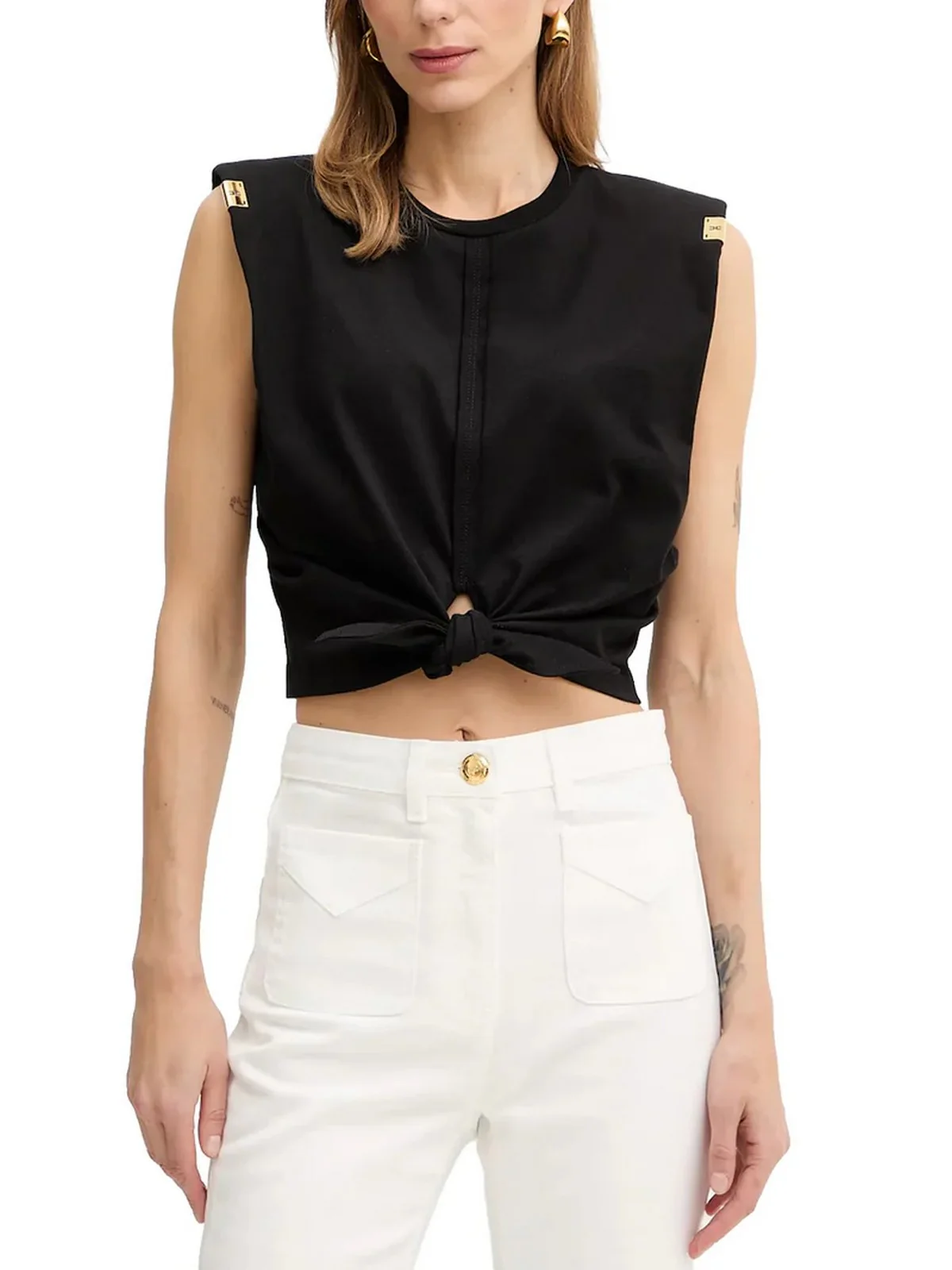 ELISABETTA FRANCHI T-shirt Donna MA01161E2 110 Nero - Image 3