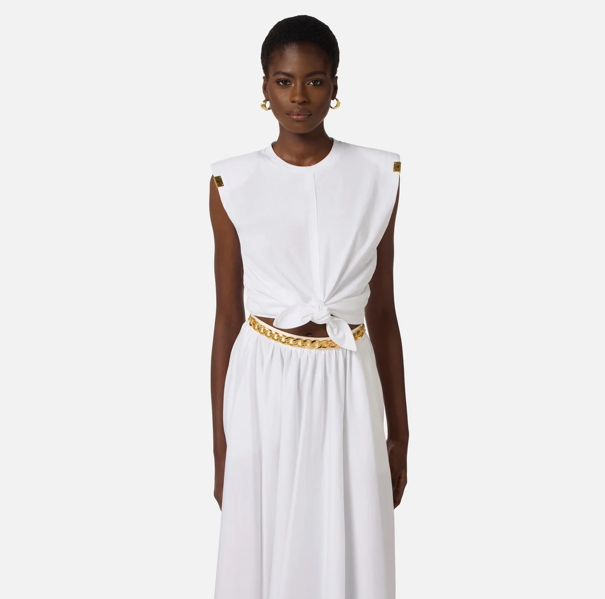 ELISABETTA FRANCHI T-shirt Donna  MA01161E2 270 GESSO - Image 4