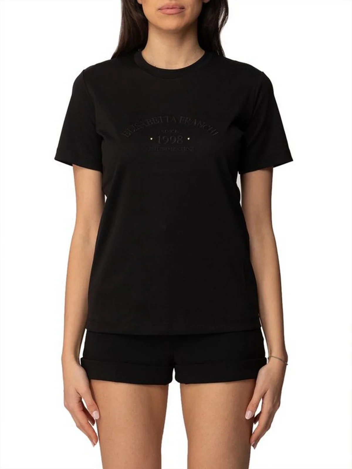 ELISABETTA FRANCHI T-shirt Donna  MA01761E2 110 Nero - Image 2