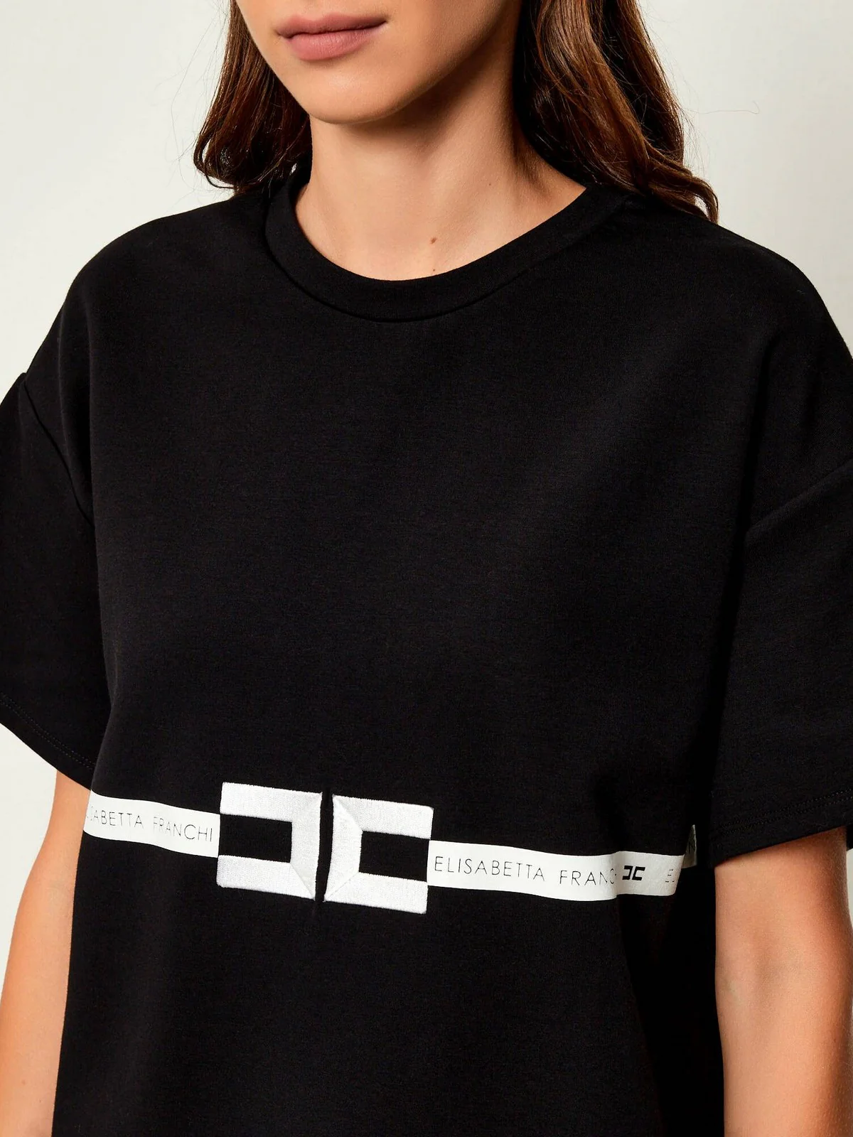 ELISABETTA FRANCHI T-shirt Donna  MA02256E2 110 Nero - Image 4