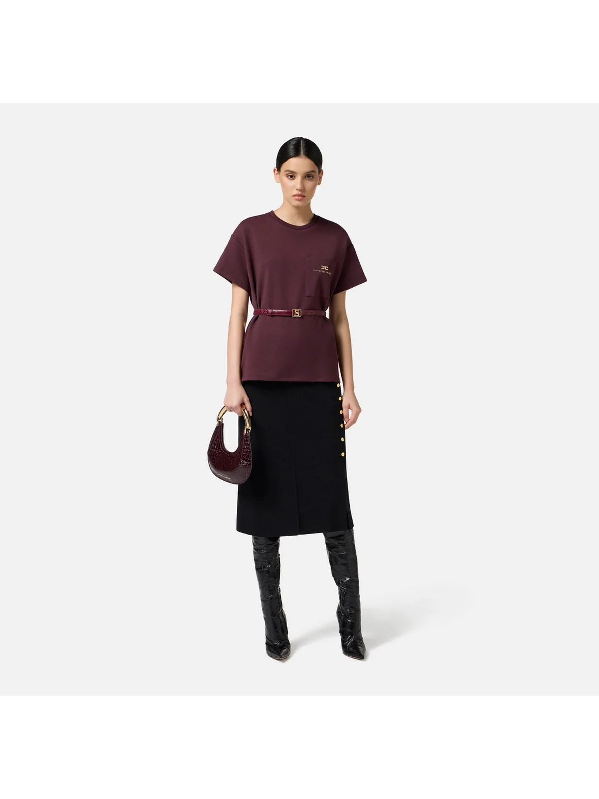 ELISABETTA FRANCHI T-shirt Donna  MA02756E2 EA4 MERLOT - Image 5
