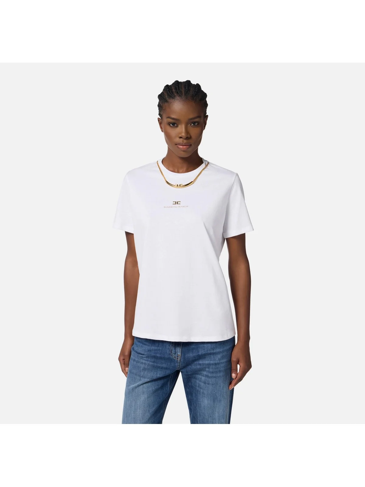 ELISABETTA FRANCHI T-shirt Donna  MA02856E2 270 GESSO - Image 4