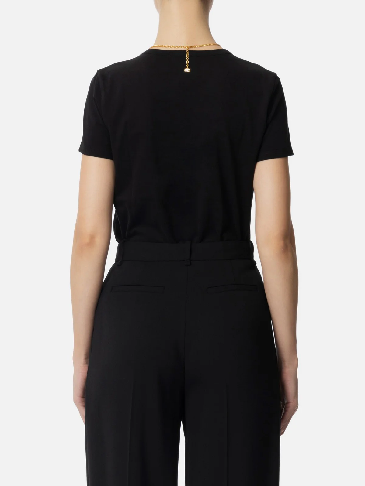 ELISABETTA FRANCHI T-shirt Donna  MA02951E2-110 Nero - Image 4
