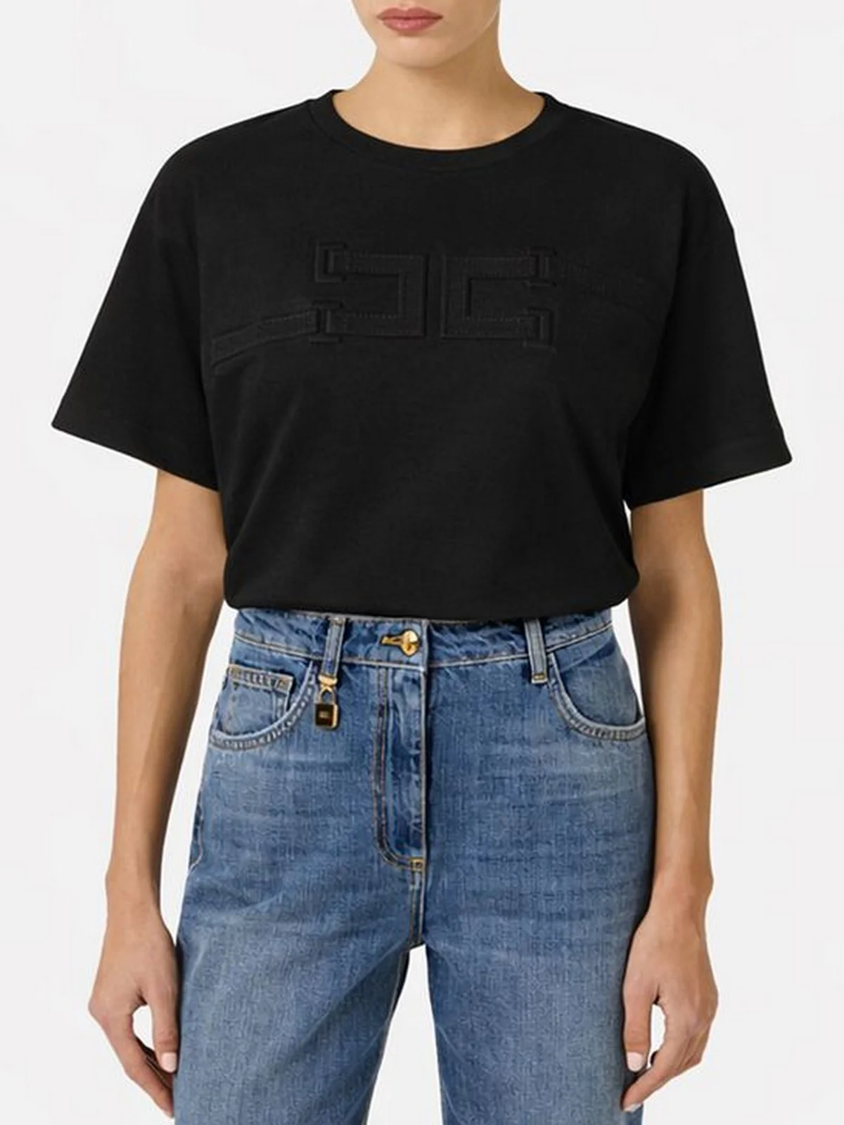 ELISABETTA FRANCHI T-shirt Donna MA66P61E2 110 Nero - Image 2