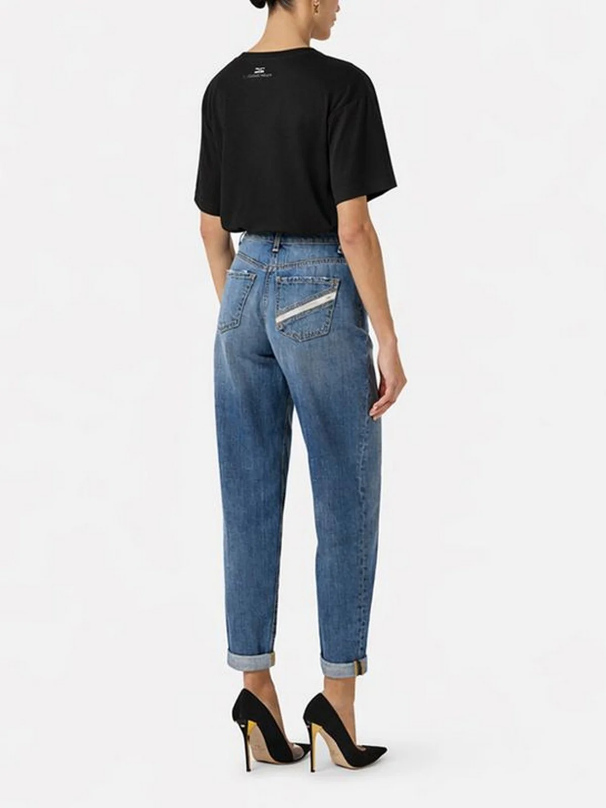 ELISABETTA FRANCHI T-shirt Donna MA66P61E2 110 Nero - Image 3