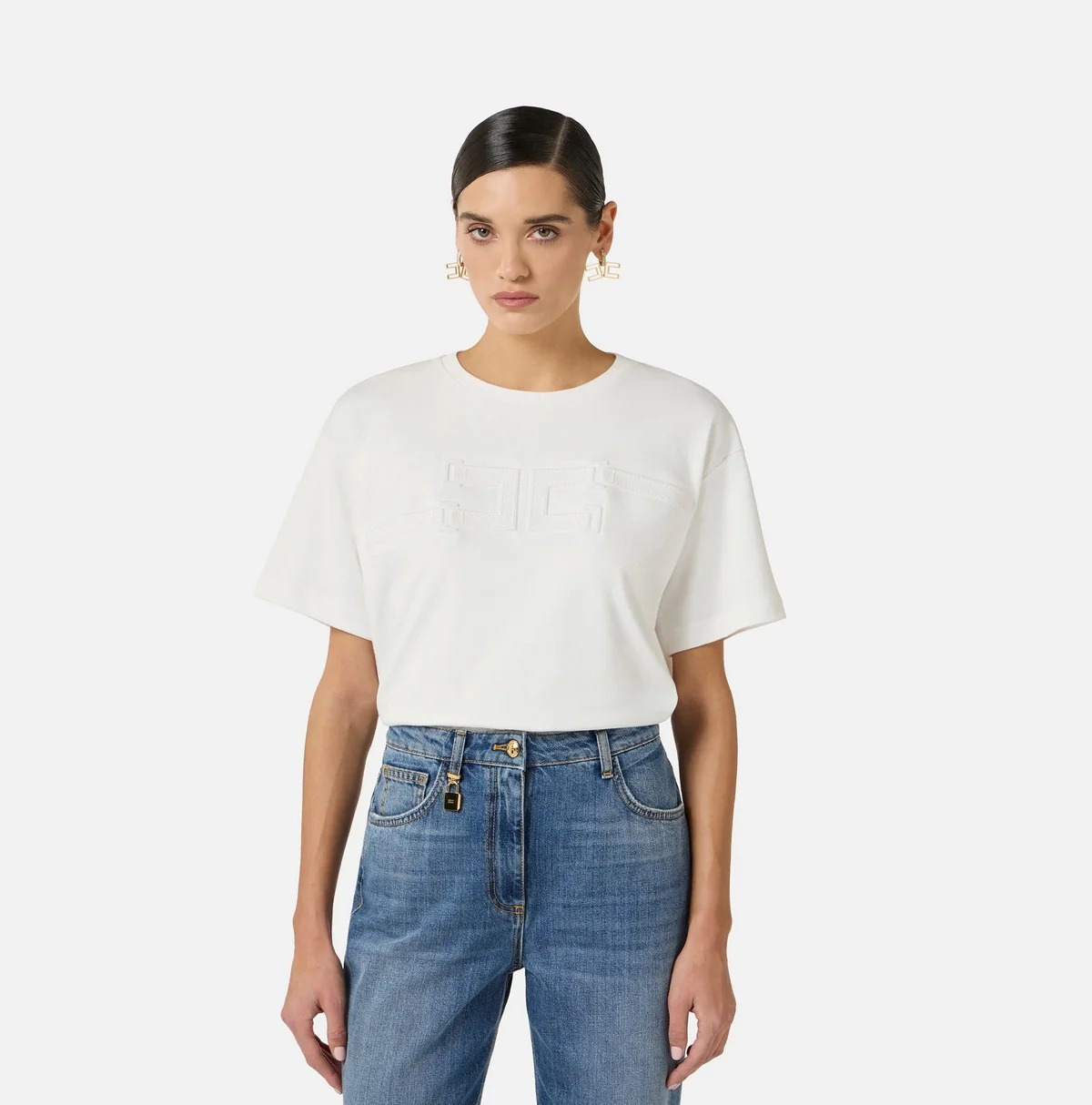 ELISABETTA FRANCHI T-shirt Donna  MA66P61E2 270 GESSO - Image 4