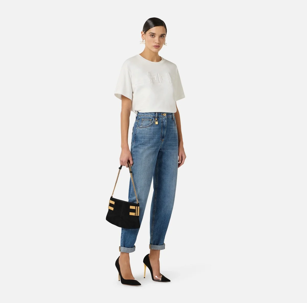 ELISABETTA FRANCHI T-shirt Donna  MA66P61E2 270 GESSO - Image 5