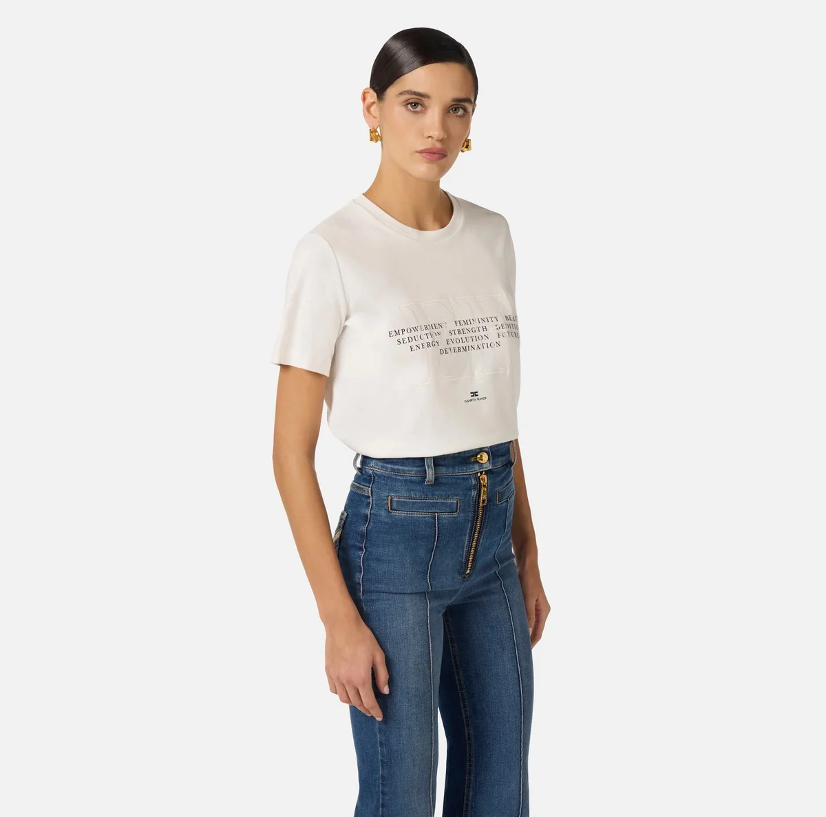 ELISABETTA FRANCHI T-shirt Donna  MA69P61E2 270 GESSO - Image 4