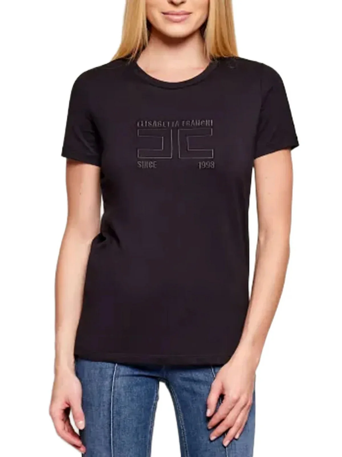 ELISABETTA FRANCHI T-shirt Donna MA71G61E2 110 Nero - Image 2