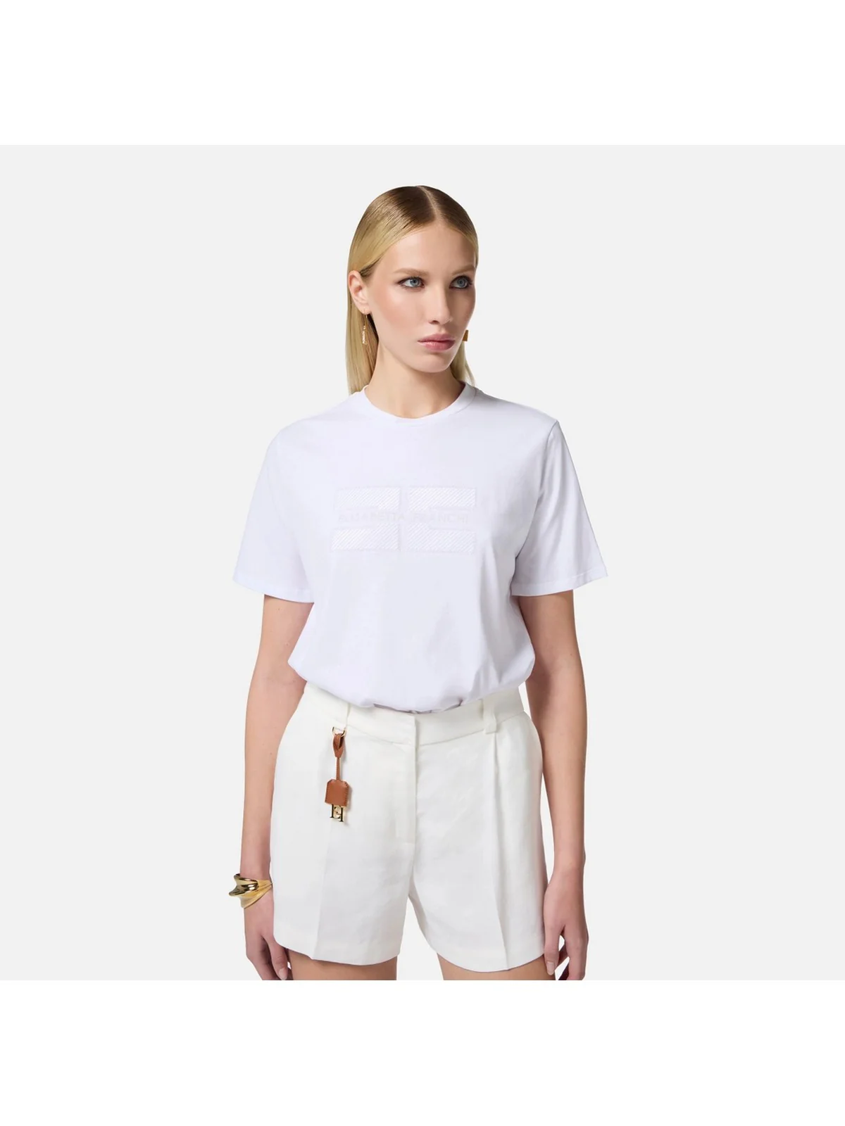 ELISABETTA FRANCHI T-shirt Donna  MA00251E2-270 Bianco - Image 3