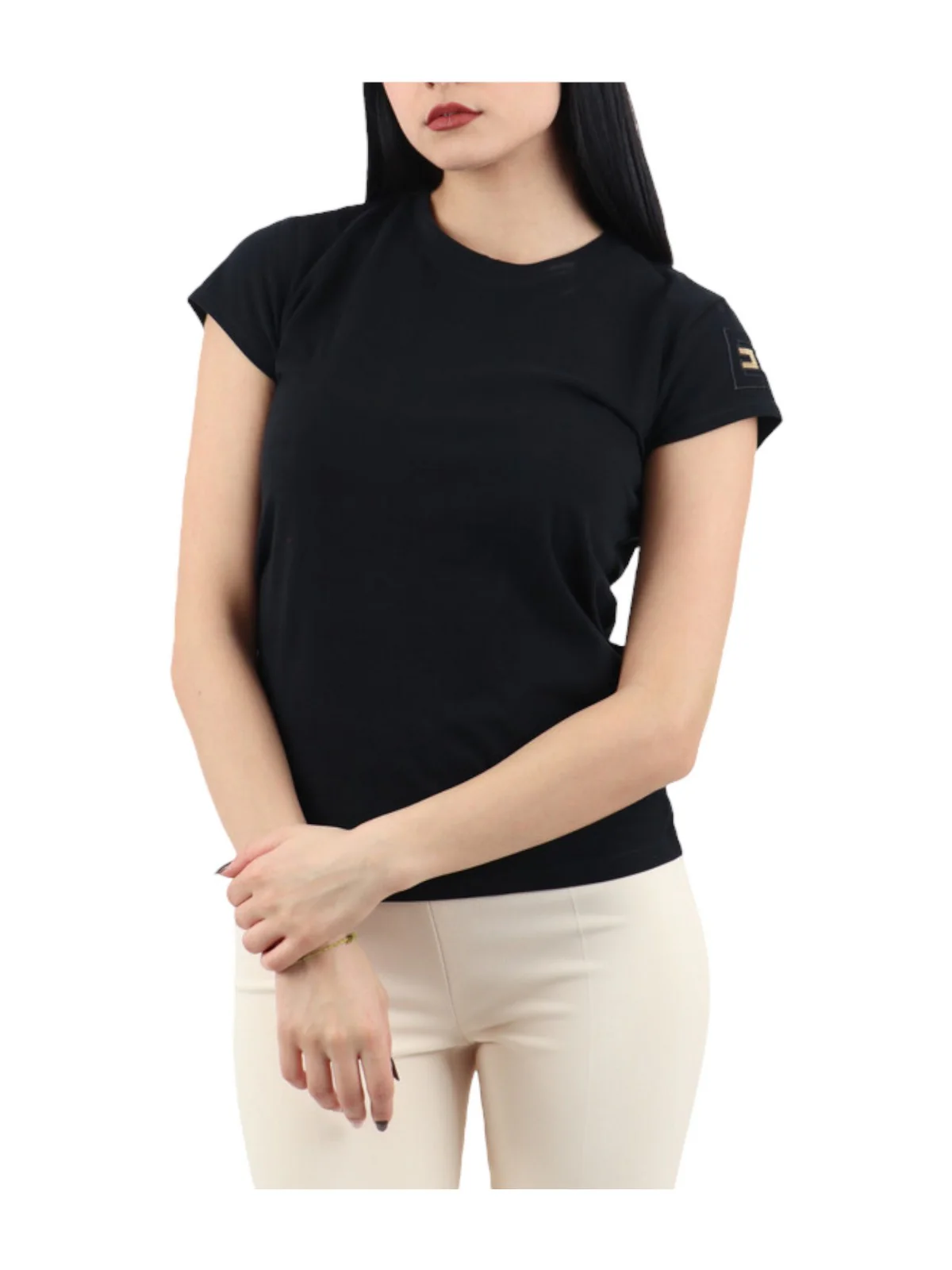 ELISABETTA FRANCHI T-Shirt e Polo Donna MA00441E2 110 Nero - Image 2