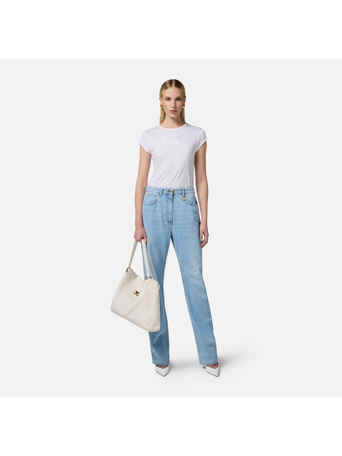 ELISABETTA FRANCHI T-shirt Donna  MA00451E2-270 Bianco - Image 2