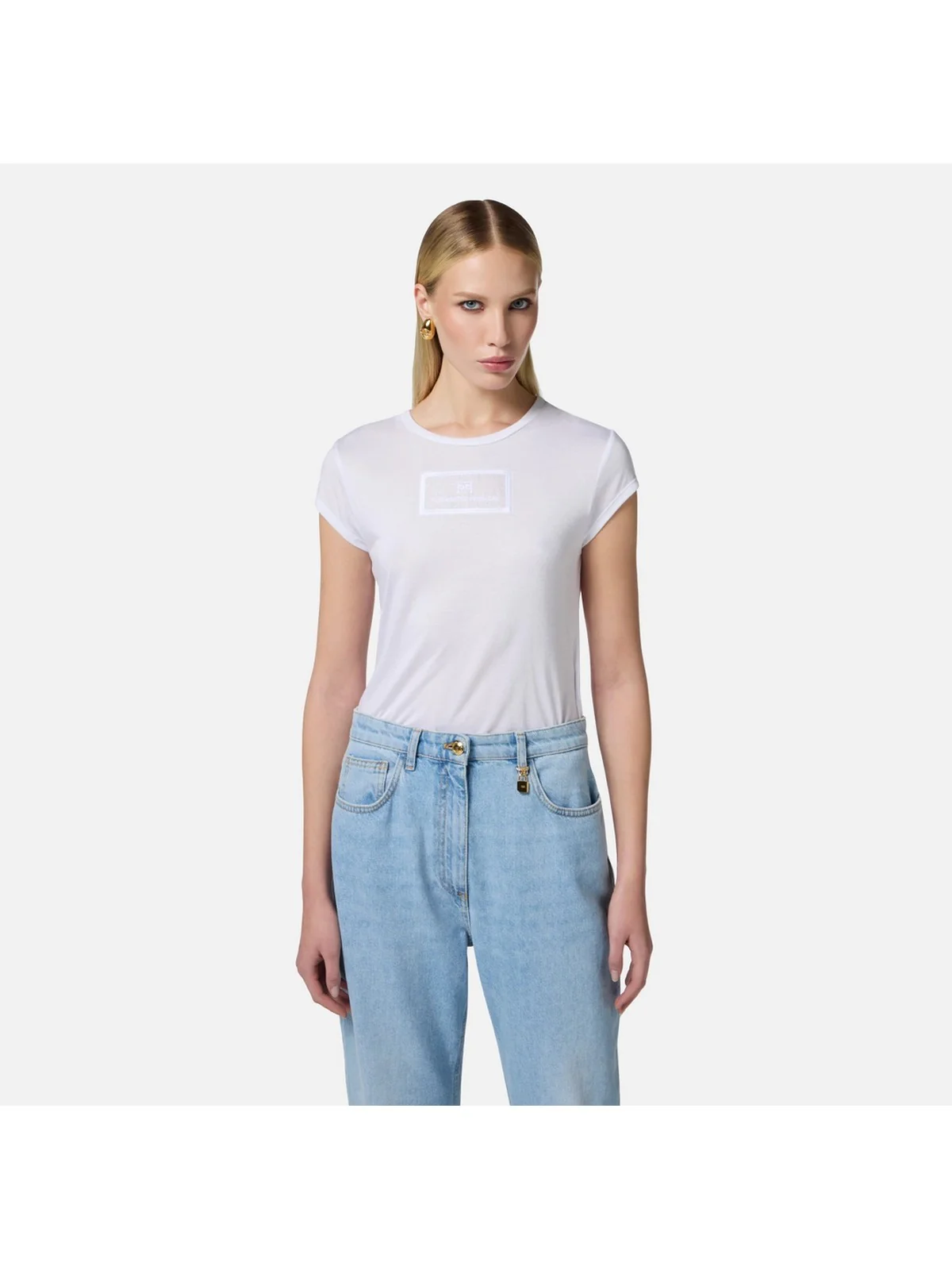 ELISABETTA FRANCHI T-shirt Donna  MA00451E2-270 Bianco - Image 3