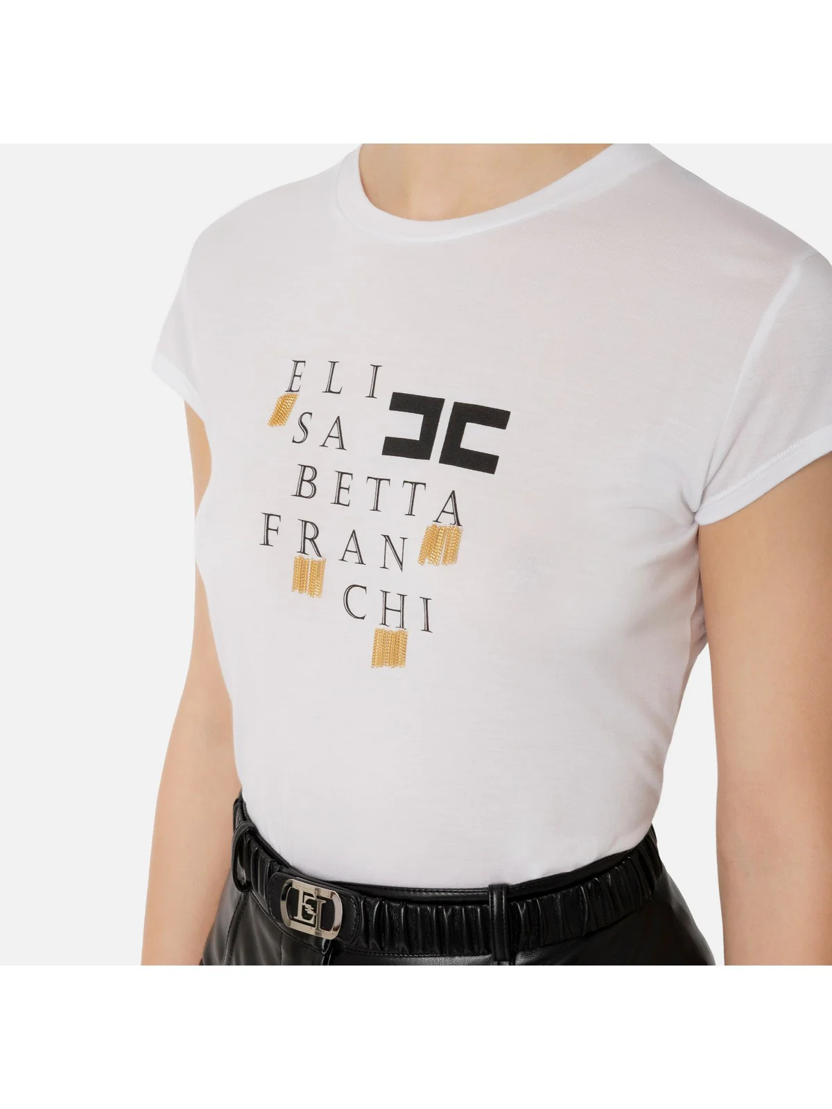 ELISABETTA FRANCHI T-Shirt e Polo Donna  MA00841E2 270 Bianco - Image 3