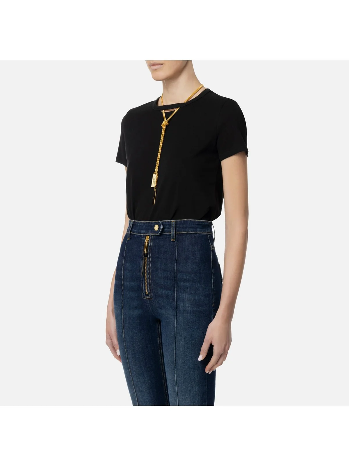 ELISABETTA FRANCHI T-Shirt e Polo Donna  MA00946E2 110 Nero - Image 3