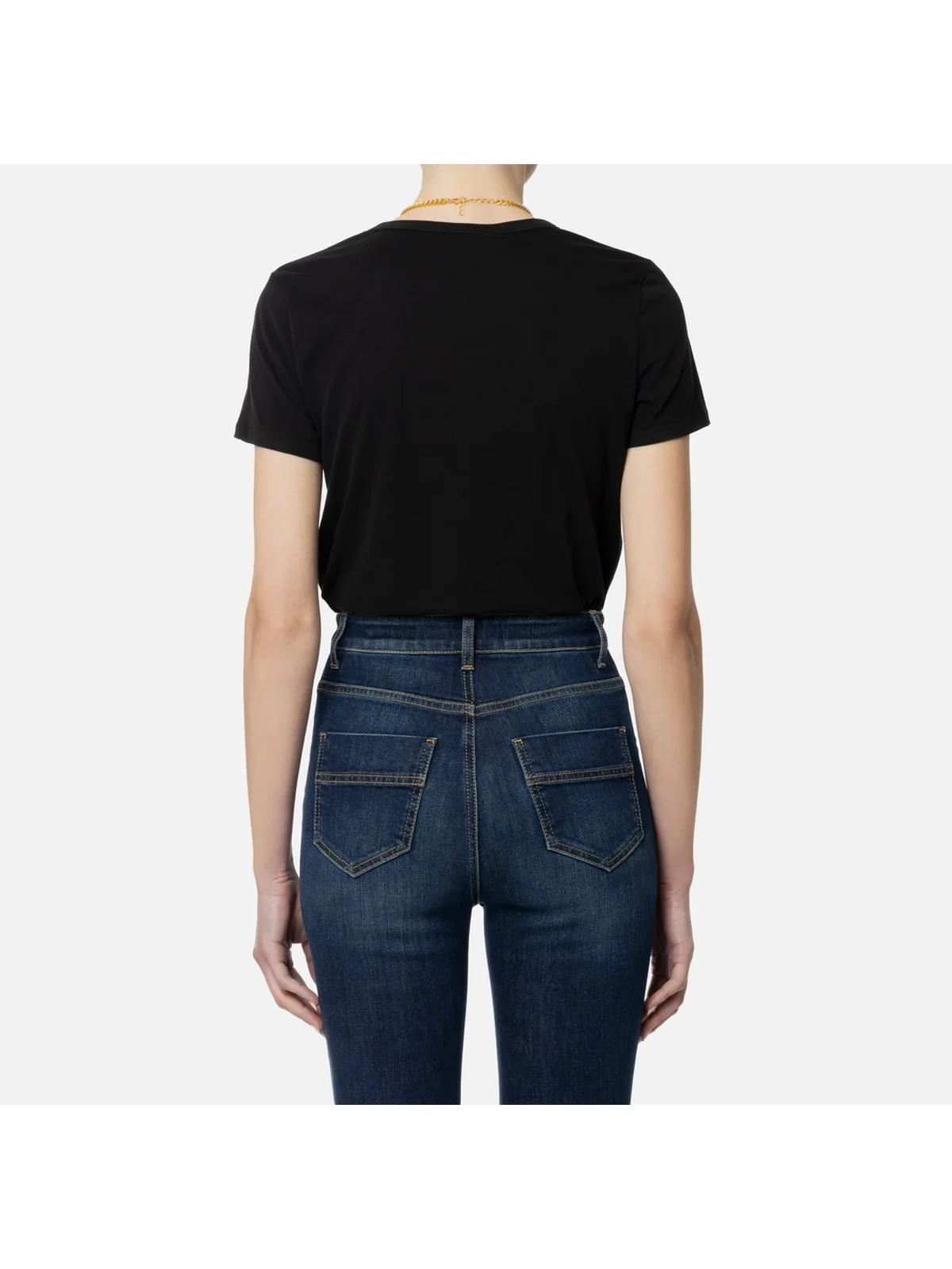 ELISABETTA FRANCHI T-Shirt e Polo Donna  MA00946E2 110 Nero - Image 5