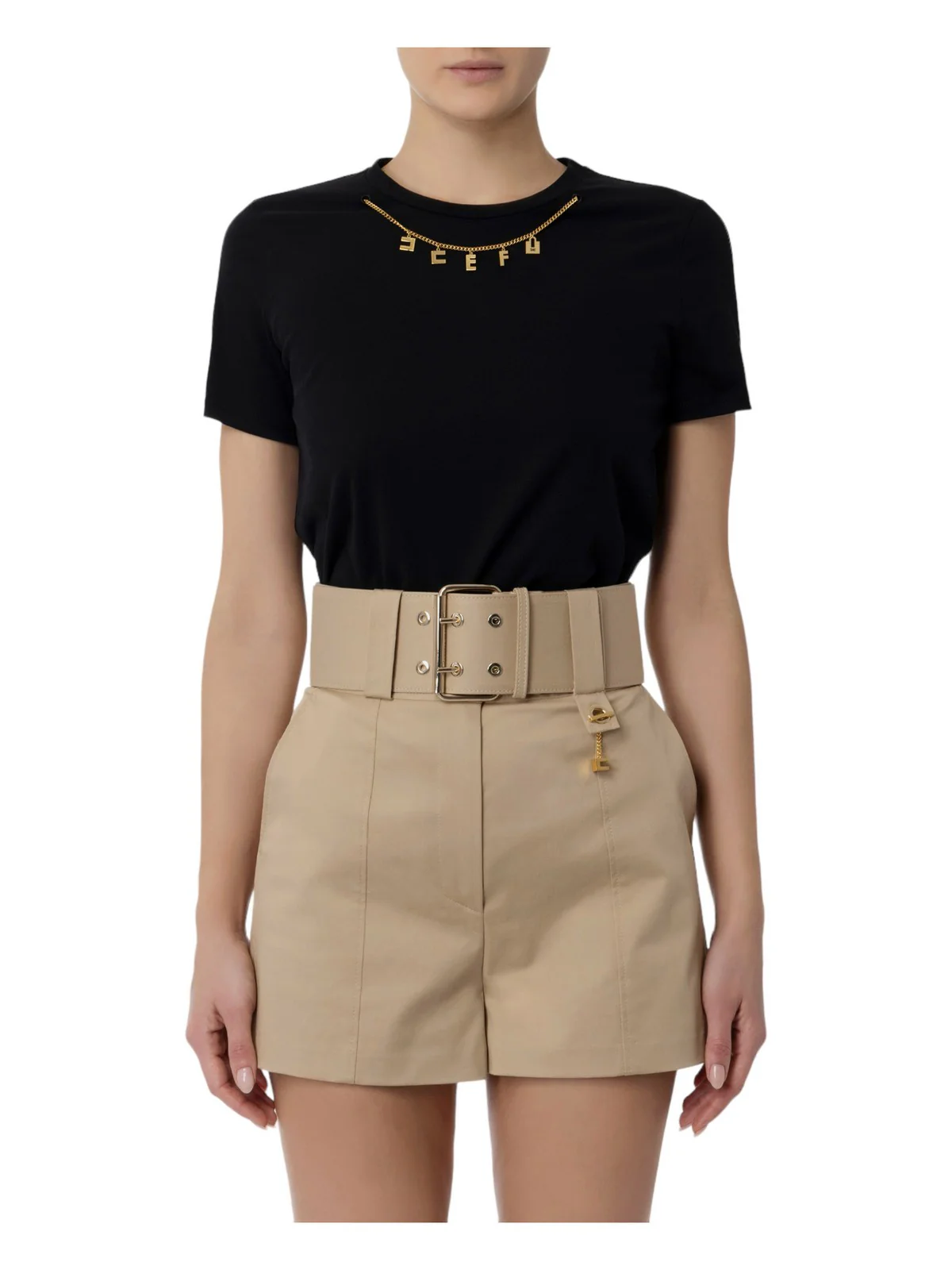 ELISABETTA FRANCHI T-Shirt e Polo Donna MA01141E2 110 Nero - Image 2