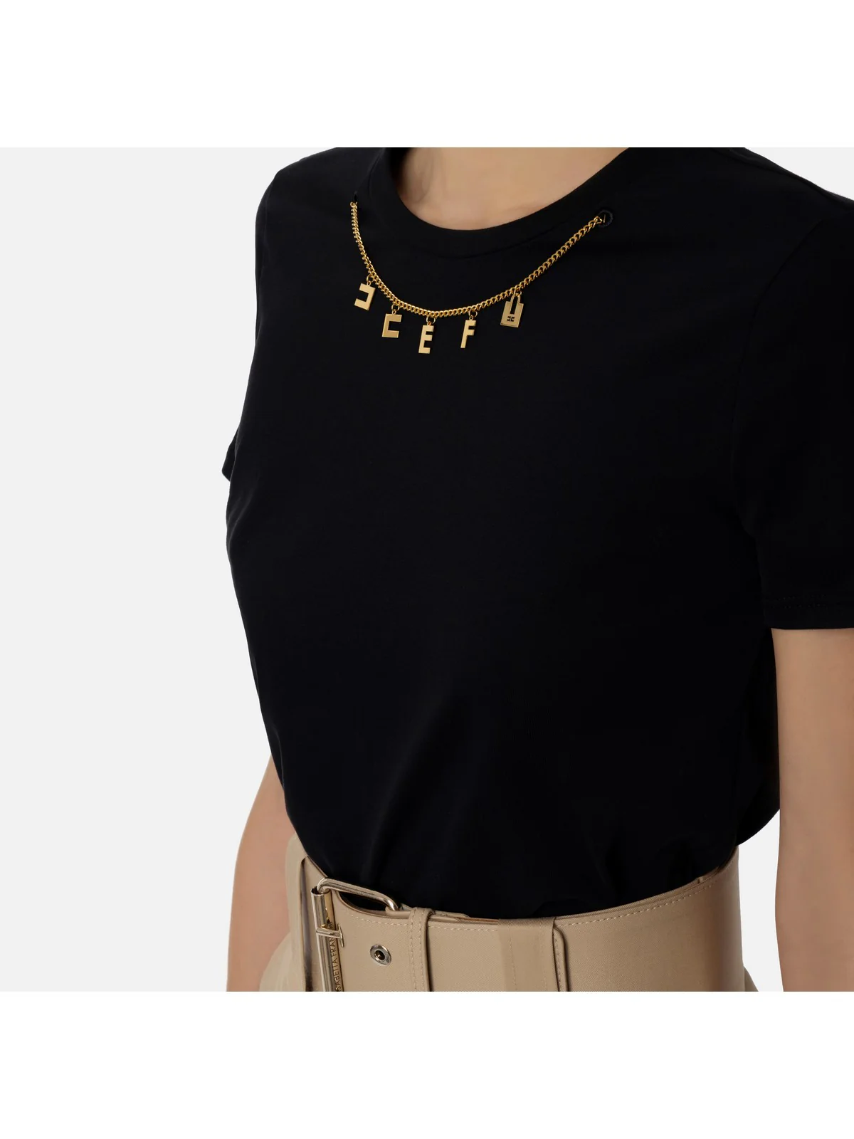 ELISABETTA FRANCHI T-Shirt e Polo Donna MA01141E2 110 Nero - Image 4