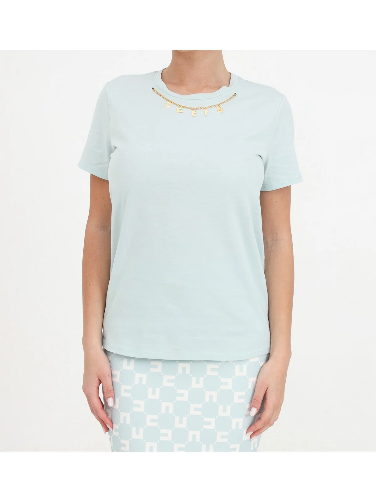 ELISABETTA FRANCHI T-Shirt e Polo Donna MA01141E2 BV9 Verde - Image 2