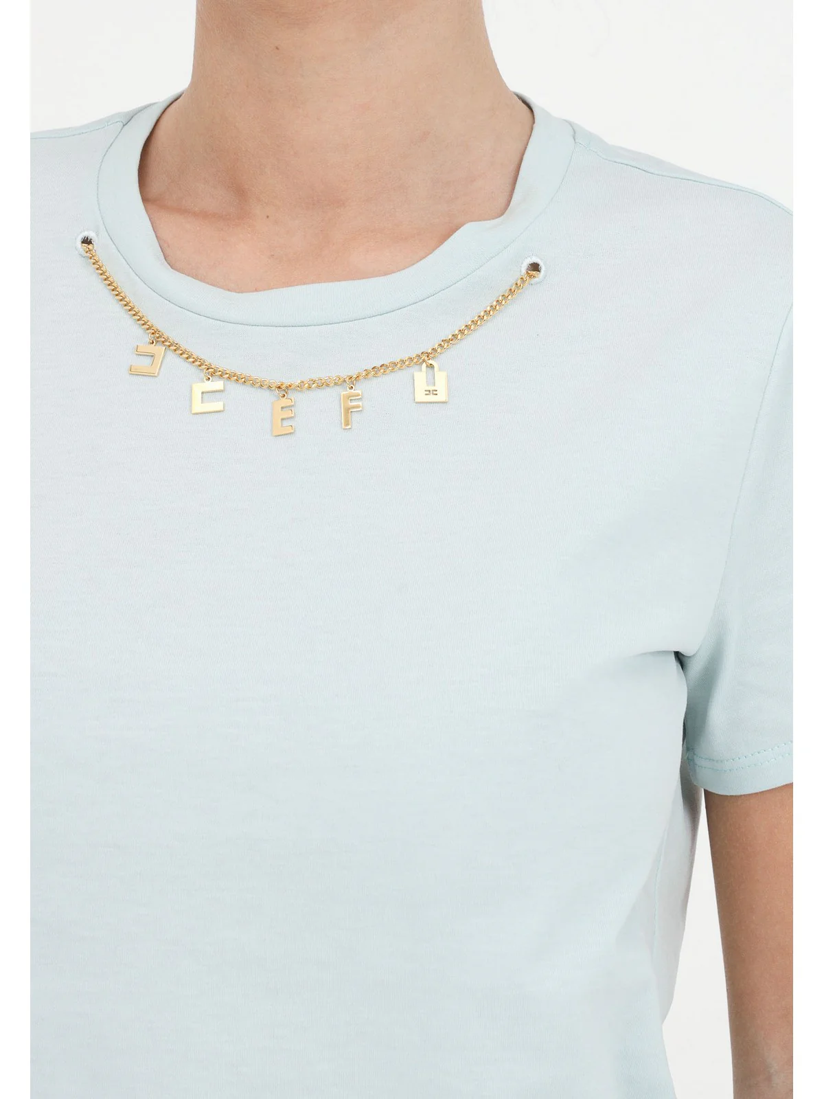 ELISABETTA FRANCHI T-Shirt e Polo Donna MA01141E2 BV9 Verde - Image 3