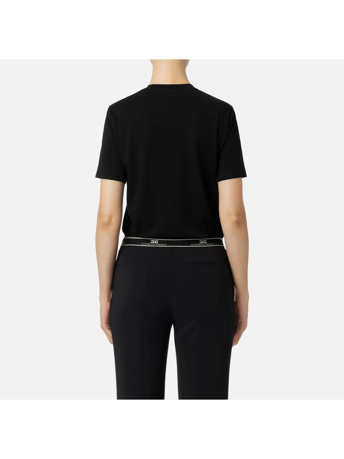 ELISABETTA FRANCHI T-Shirt e Polo Donna MA01546E2 110 Nero - Image 3