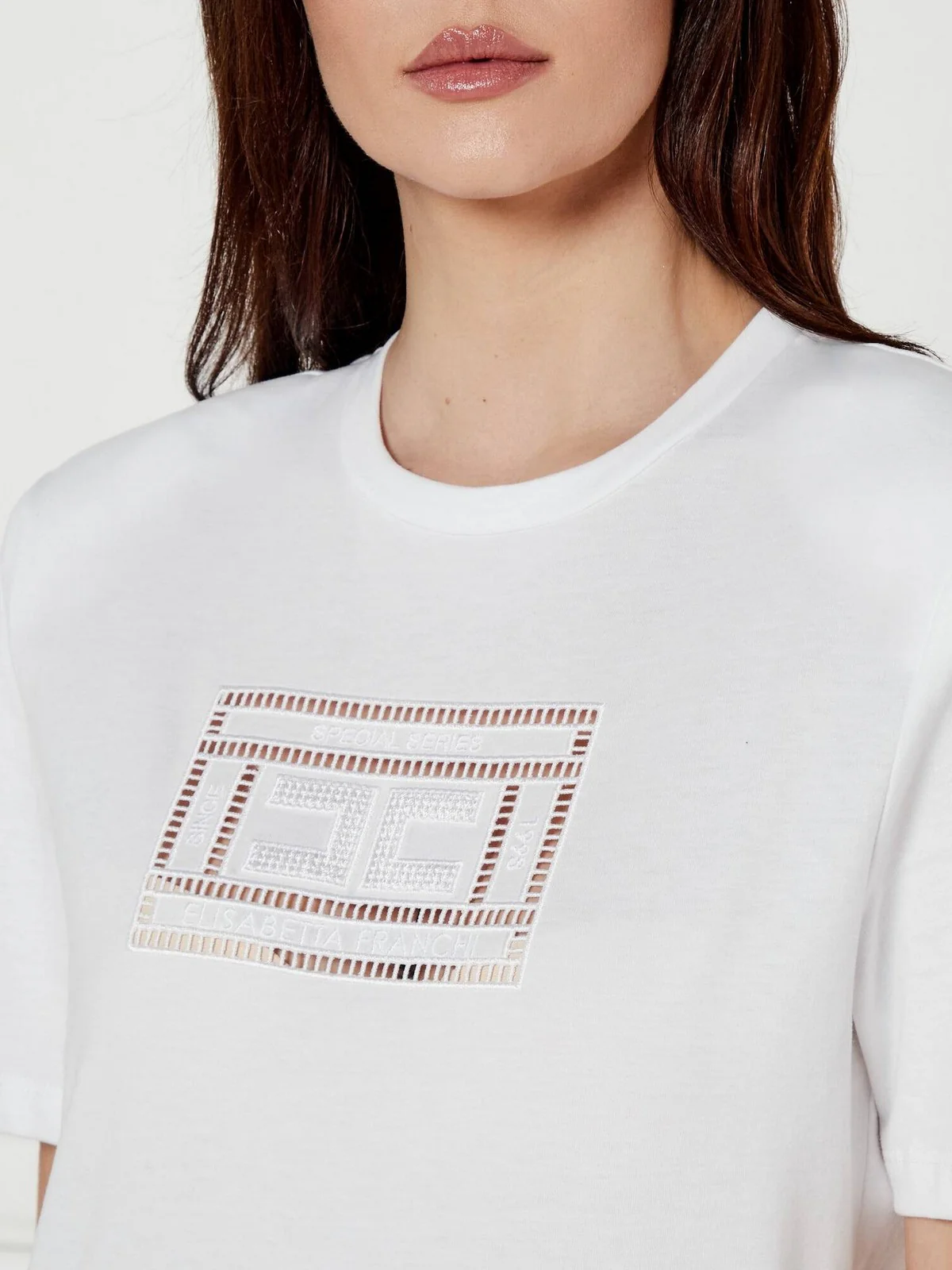 ELISABETTA FRANCHI T-shirt Donna  MA01651E2-270 Bianco - Image 3