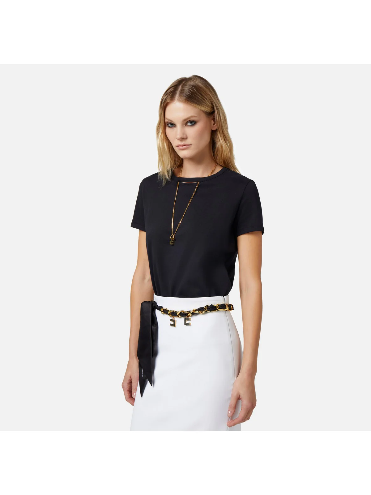 ELISABETTA FRANCHI T-Shirt e Polo Donna MA01741E2 110 Nero - Image 2