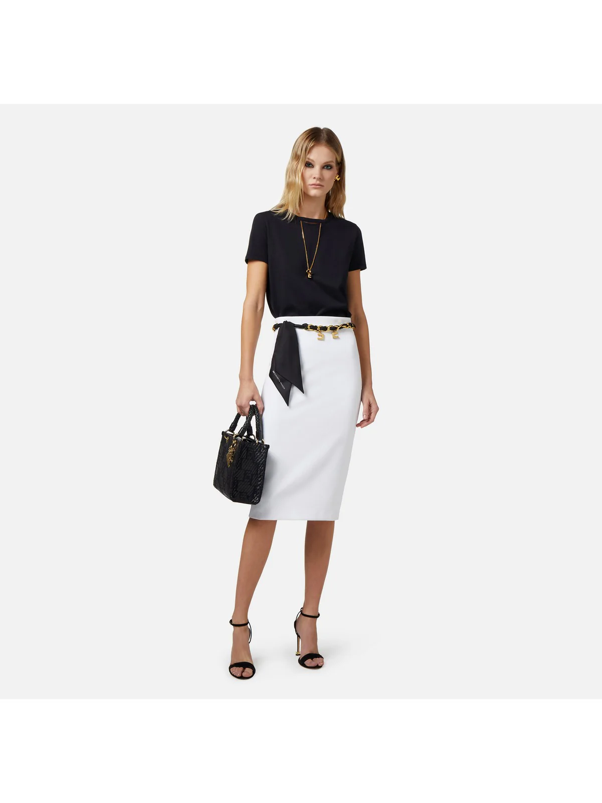 ELISABETTA FRANCHI T-Shirt e Polo Donna MA01741E2 110 Nero - Image 5