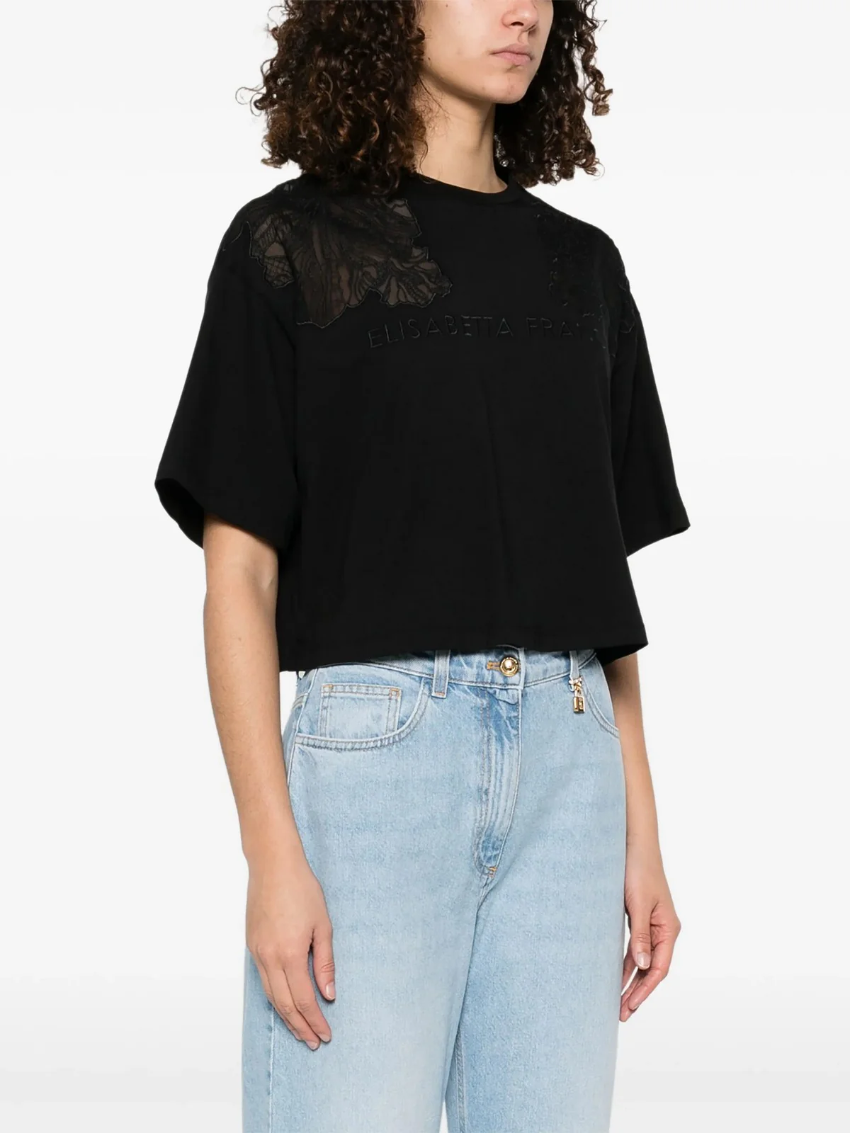 ELISABETTA FRANCHI T-Shirt e Polo Donna MA01851E2-110 Nero - Image 2