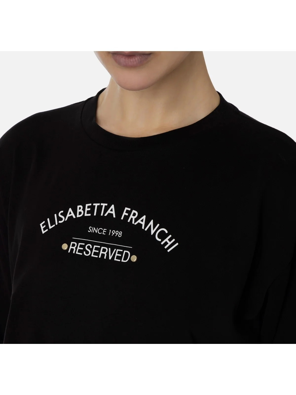ELISABETTA FRANCHI T-Shirt e Polo Donna  MA02341E2 110 Nero - Image 4