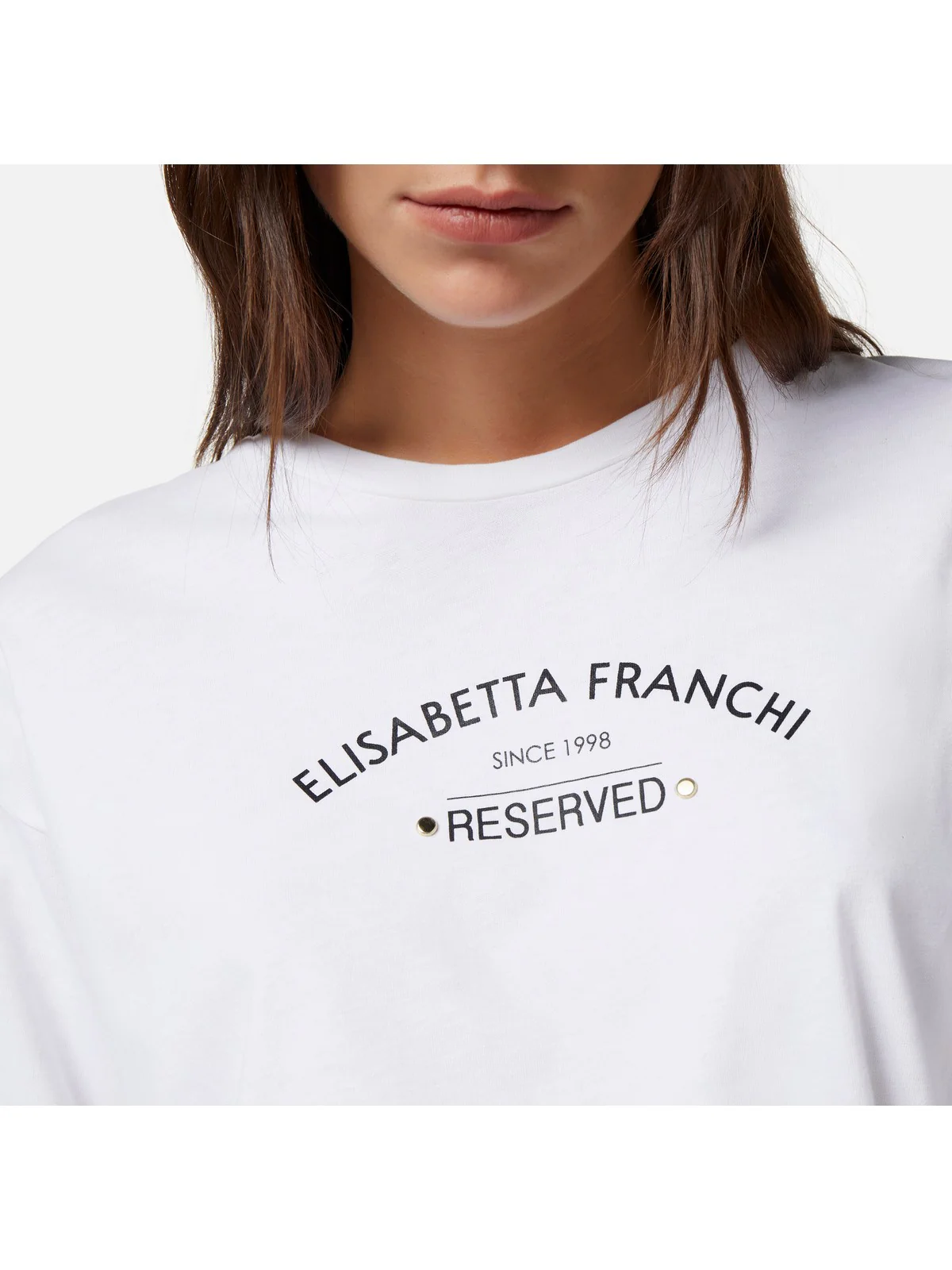 ELISABETTA FRANCHI T-Shirt e Polo Donna  MA02341E2 270 Bianco - Image 4