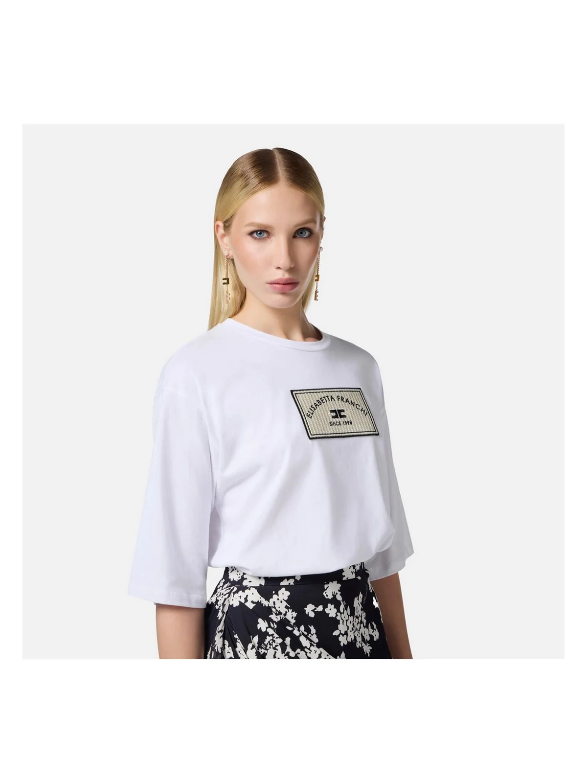 ELISABETTA FRANCHI T-shirt Donna  MA03551E2-270 Bianco - Image 3