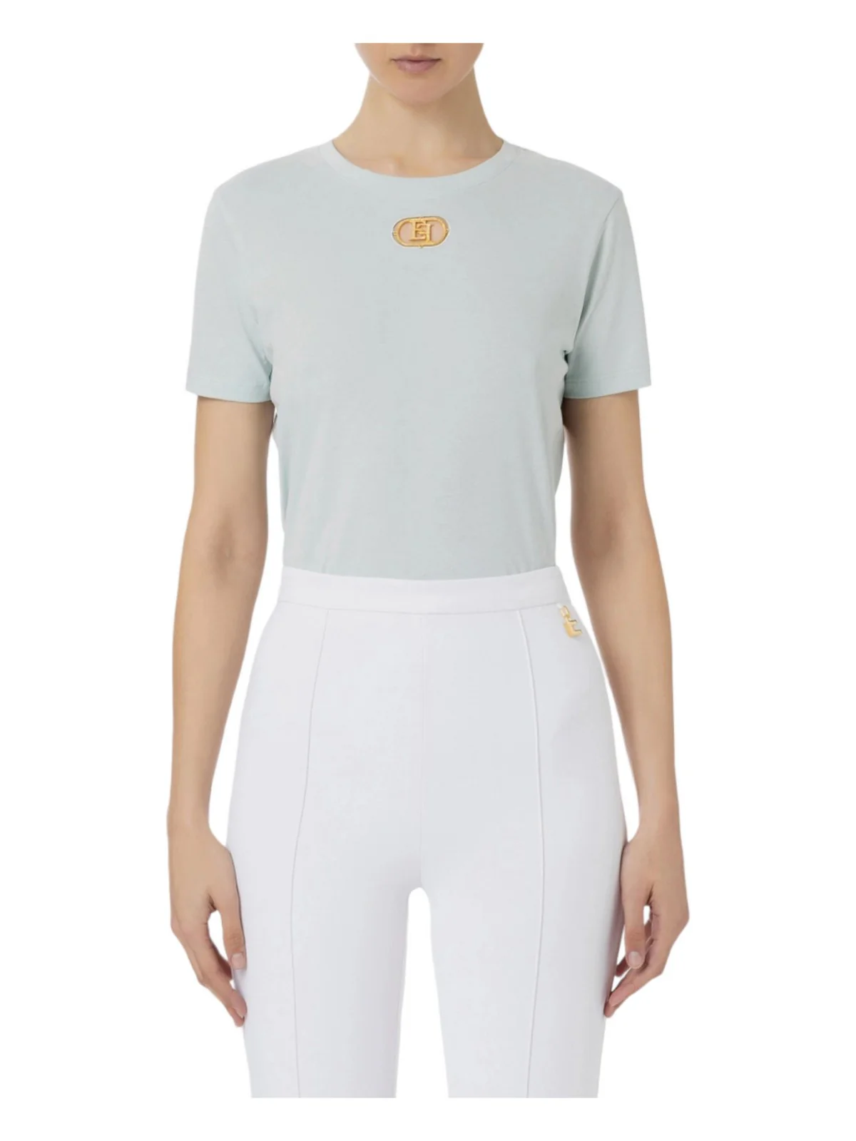 ELISABETTA FRANCHI T-Shirt e Polo Donna MA52N41E2 BV9 Verde - Image 2