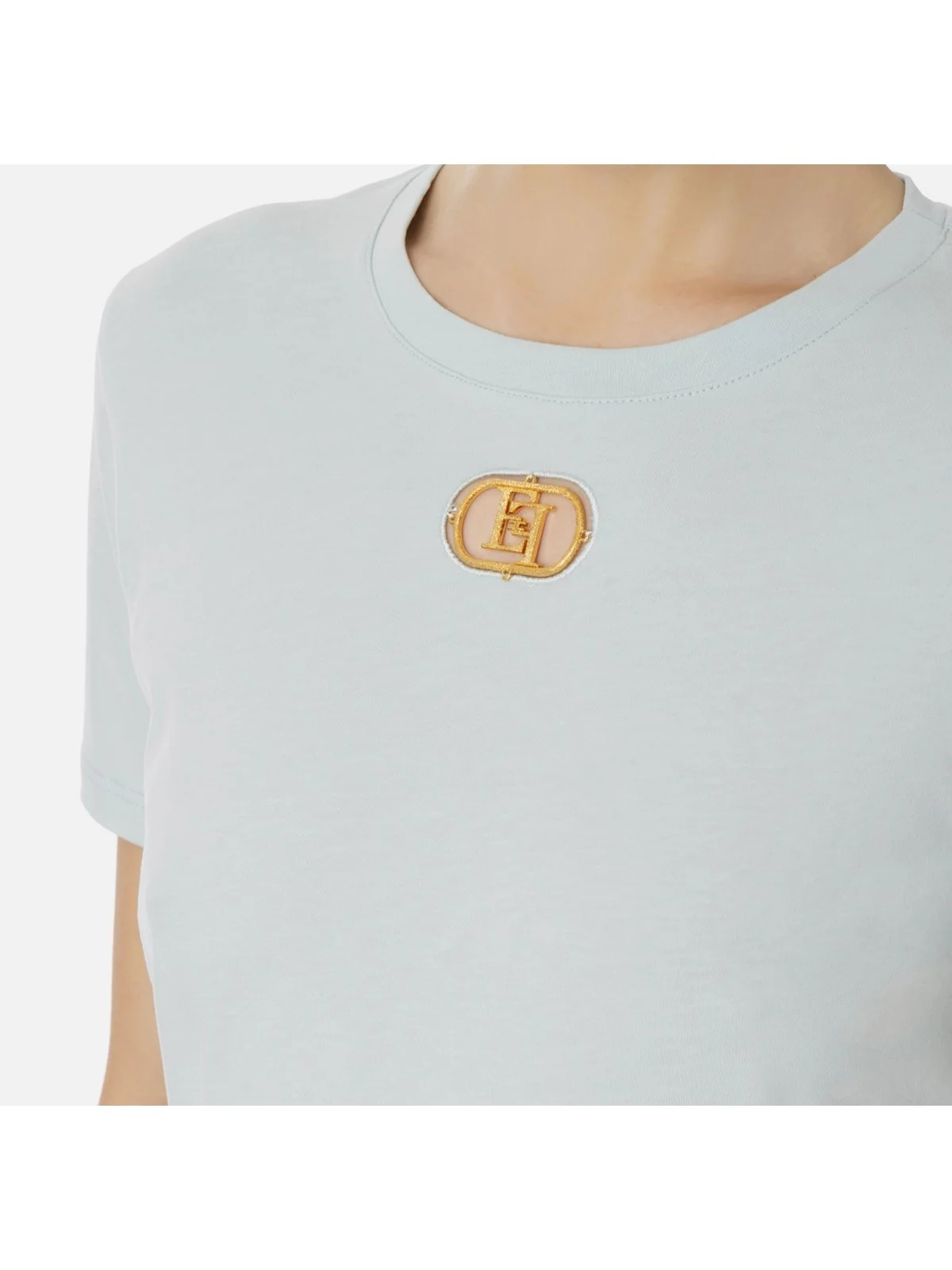 ELISABETTA FRANCHI T-Shirt e Polo Donna MA52N41E2 BV9 Verde - Image 3