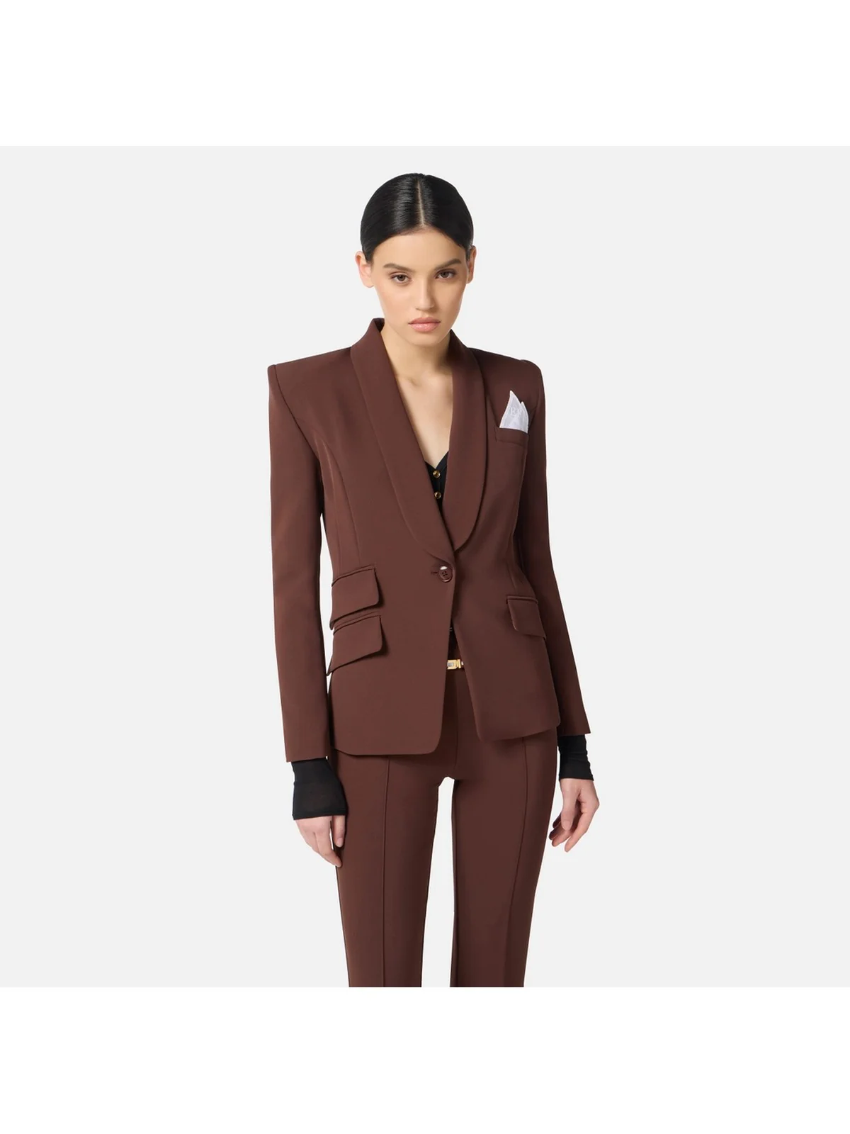 ELISABETTA FRANCHI Tailleur Donna  TP00156E2 EA3 COFFEE - Image 4