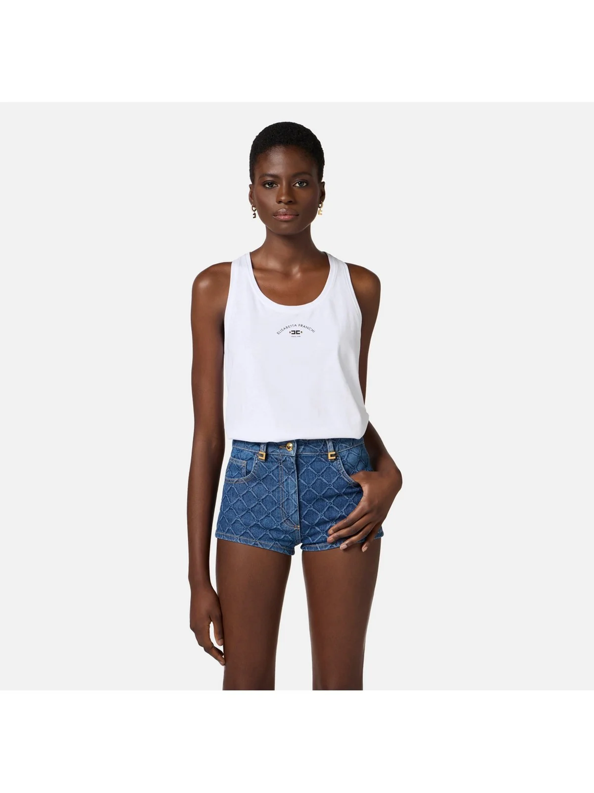 ELISABETTA FRANCHI Top Donna  CN00251E2-270 Bianco - Image 3