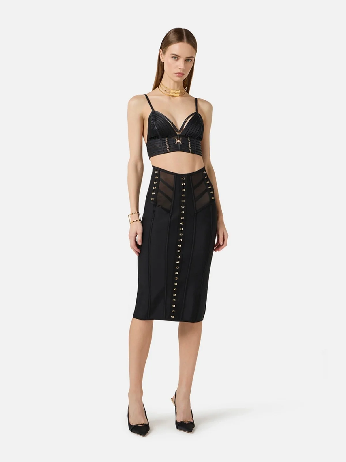 ELISABETTA FRANCHI Top Donna  RG00962E2 110 Nero - Image 5