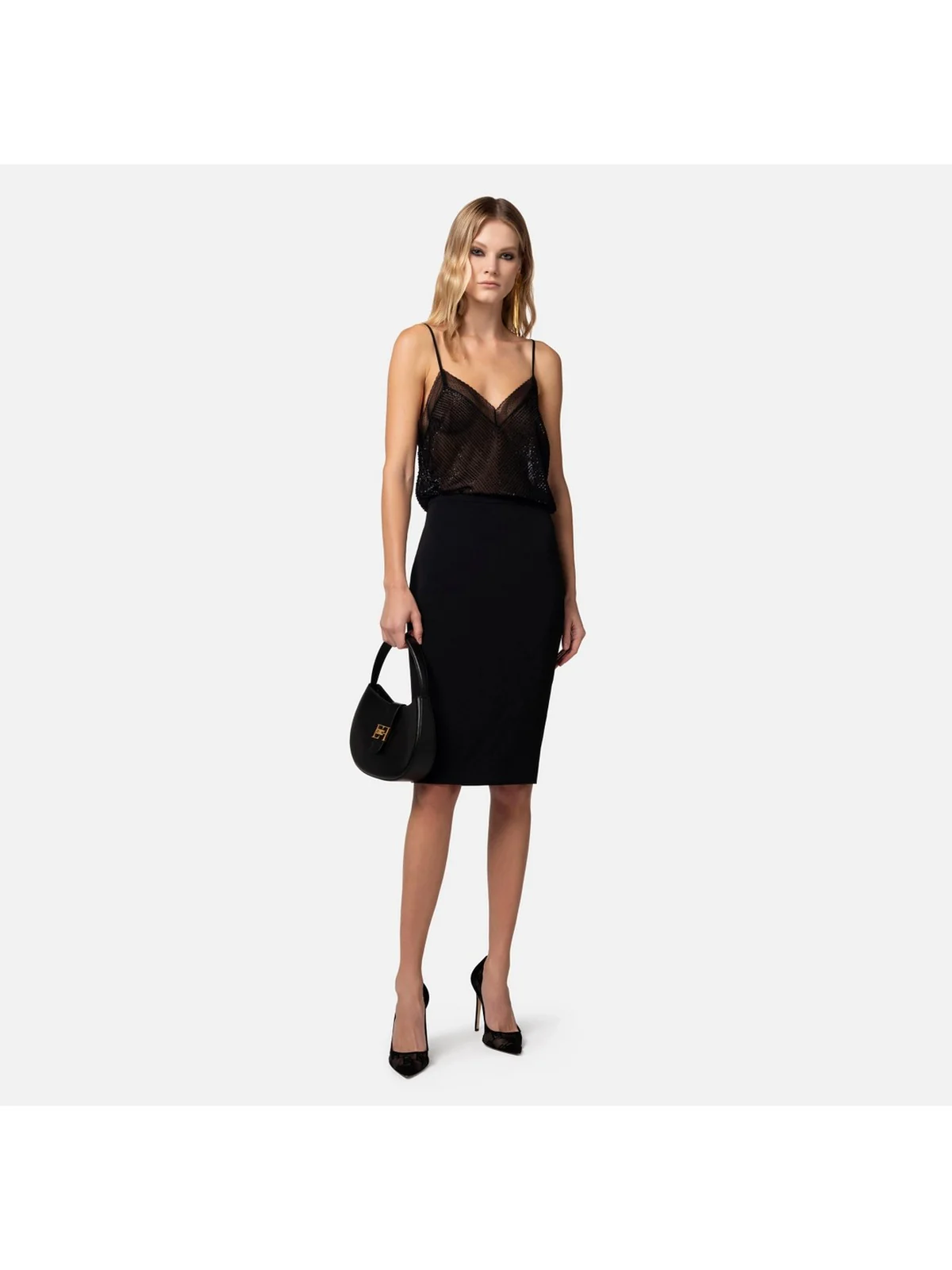 ELISABETTA FRANCHI Top Donna RT06J42E2 110 Nero - Image 2