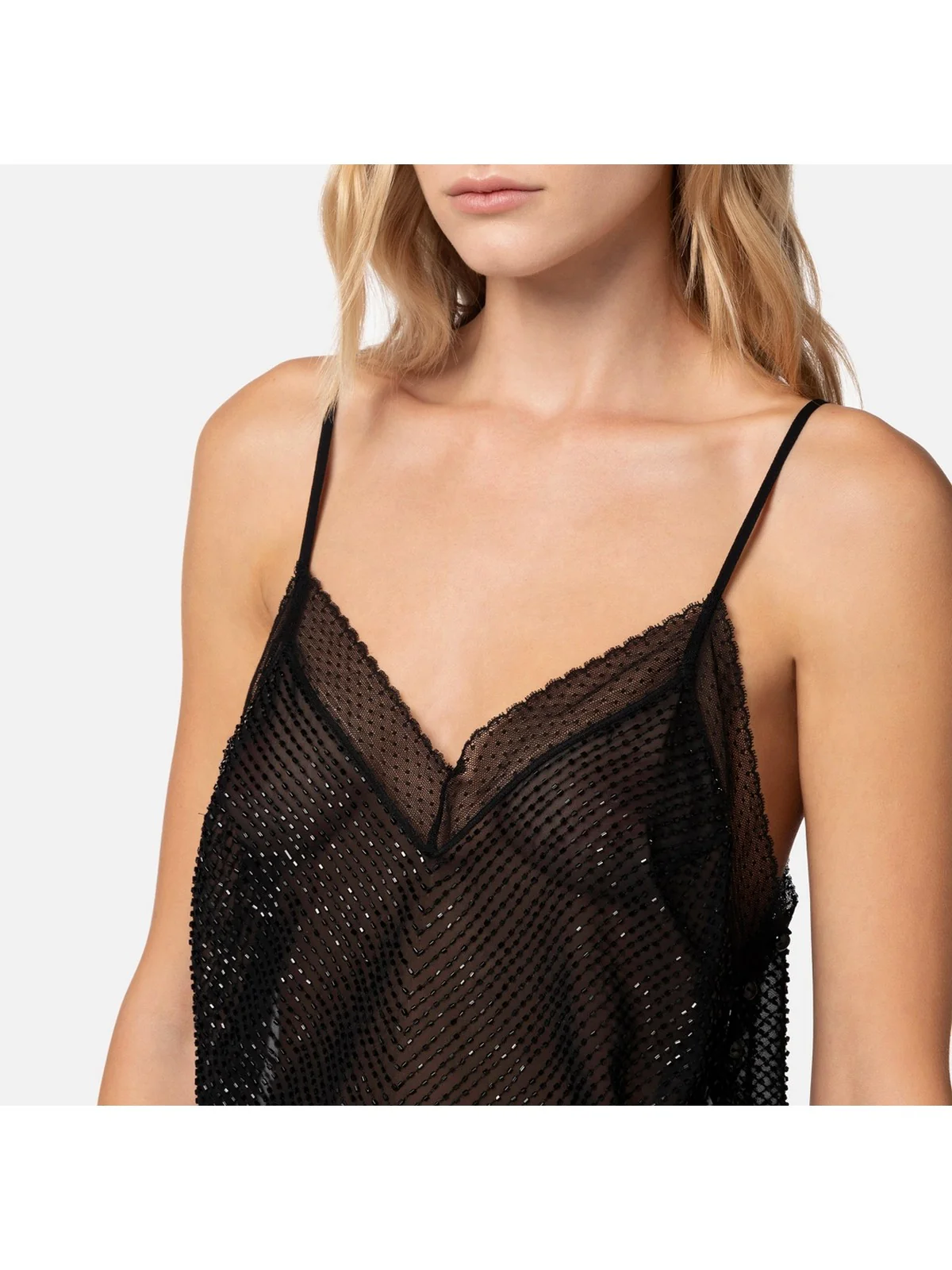 ELISABETTA FRANCHI Top Donna RT06J42E2 110 Nero - Image 4
