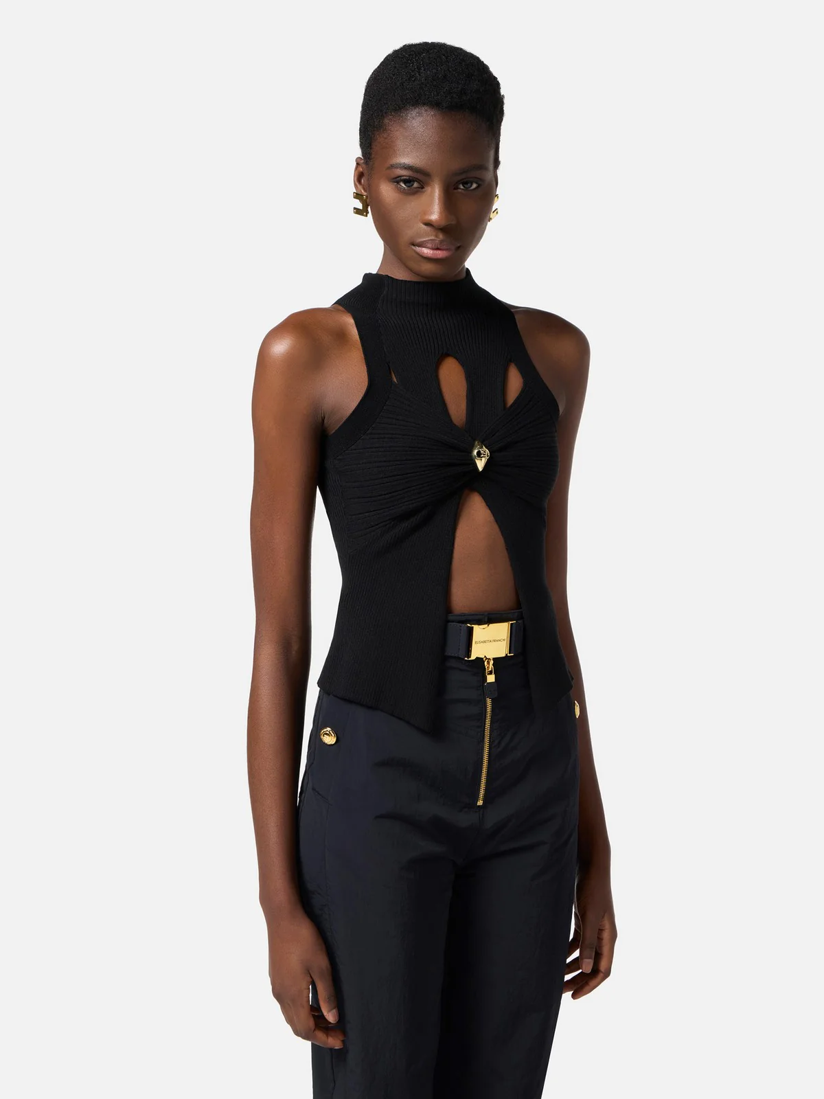ELISABETTA FRANCHI Top Donna  TK30B51E2-110 Nero - Image 3