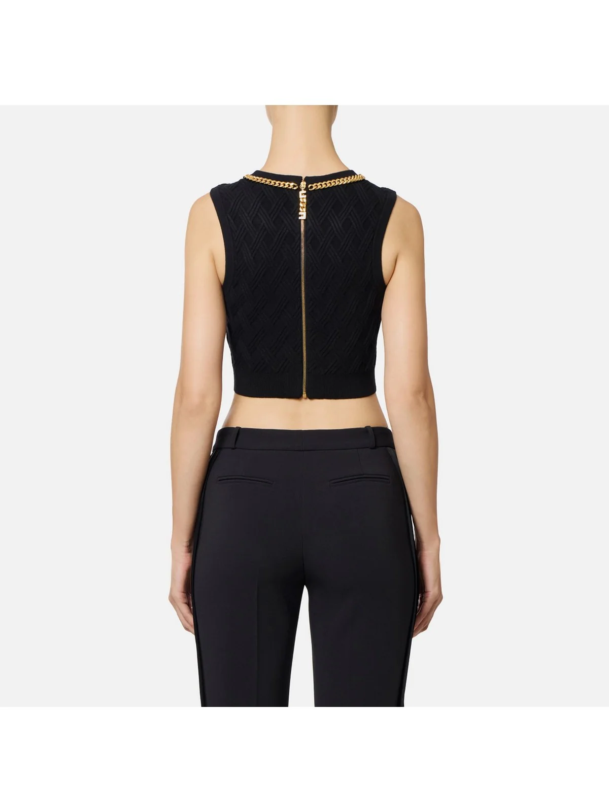 ELISABETTA FRANCHI Top Donna TK60B56E2 110 Nero - Image 4
