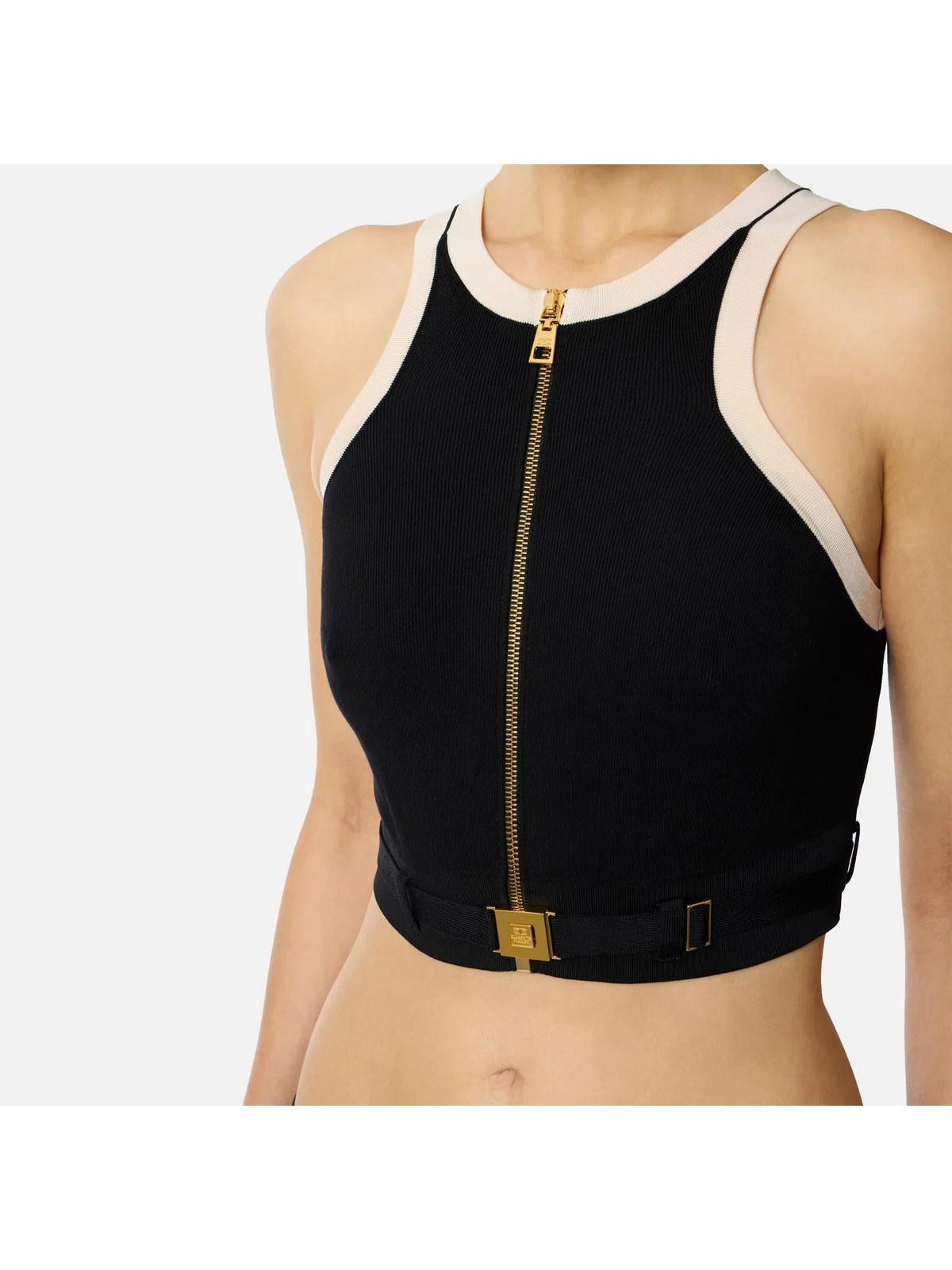 ELISABETTA FRANCHI Top Donna  TK71S61E2 685 NERO/BURRO - Image 2