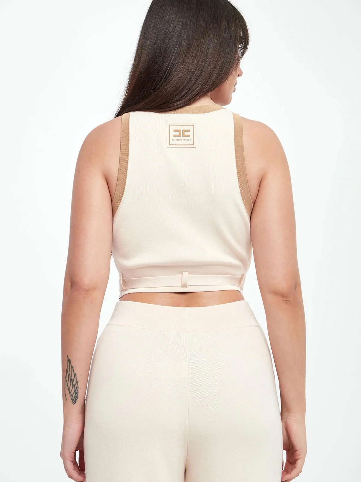 ELISABETTA FRANCHI Top Donna  TK71S61E2 U69 BURRO/CAMMELLO - Image 3