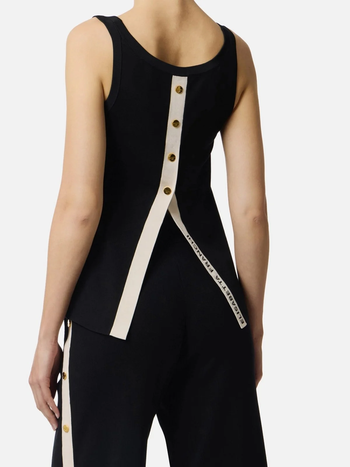 ELISABETTA FRANCHI Top Donna  TK72S61E2 685 NERO/BURRO - Image 2