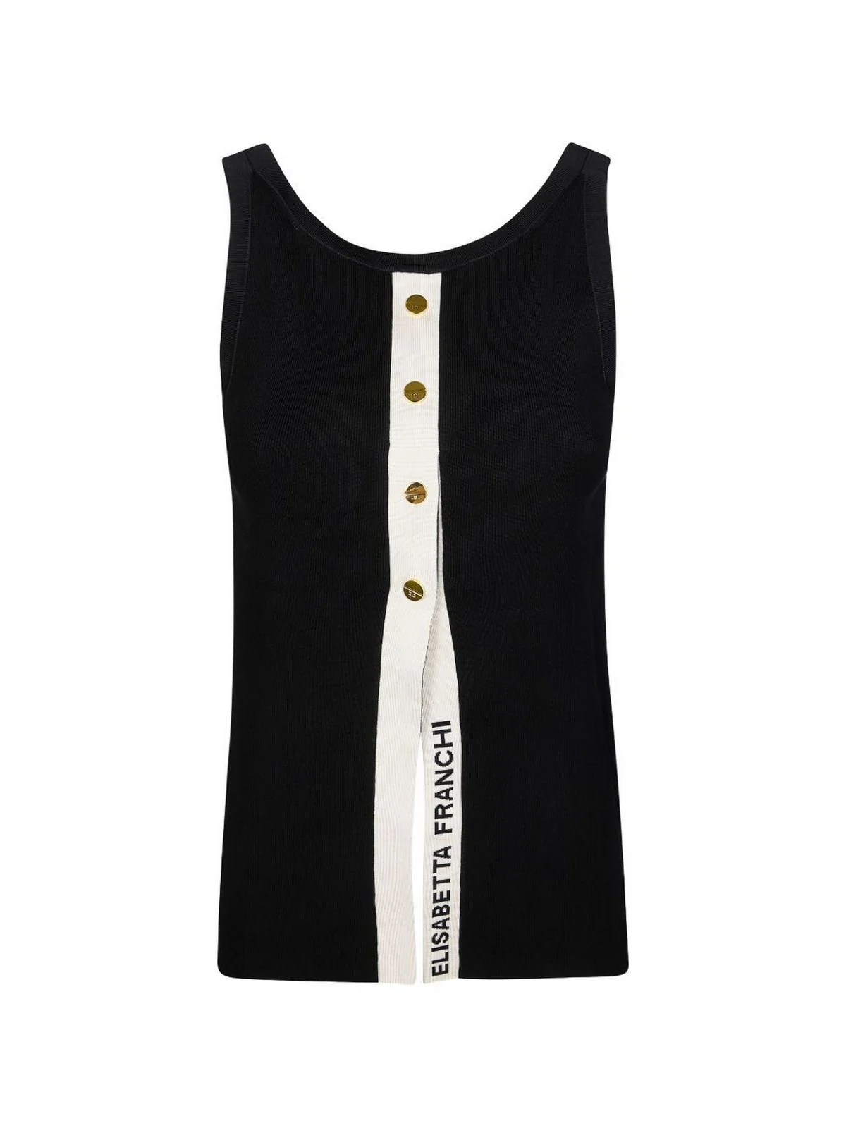 ELISABETTA FRANCHI Top Donna  TK72S61E2 685 NERO/BURRO - Image 5