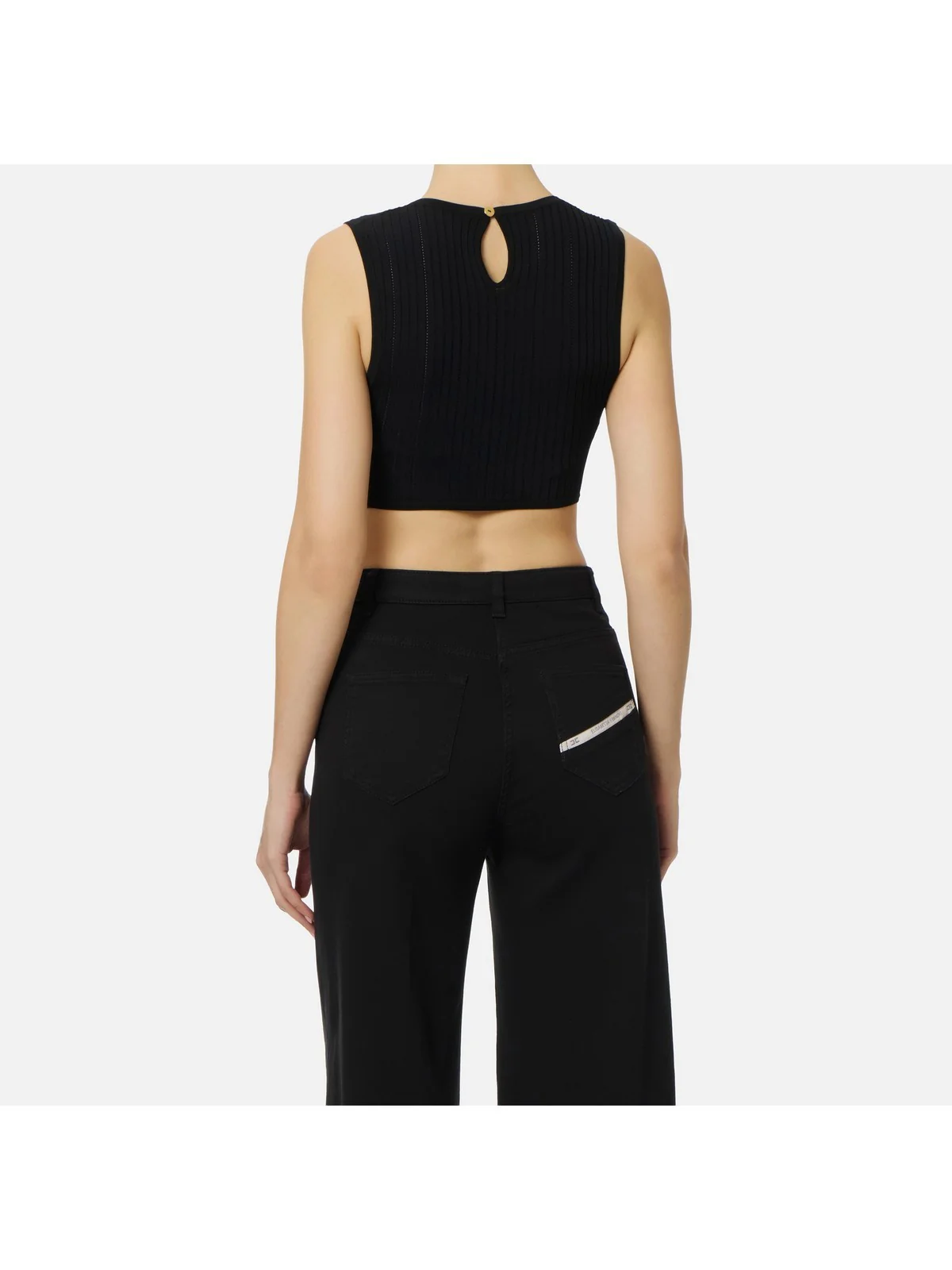 ELISABETTA FRANCHI Top Donna  TK76S61E2 110 Nero - Image 3