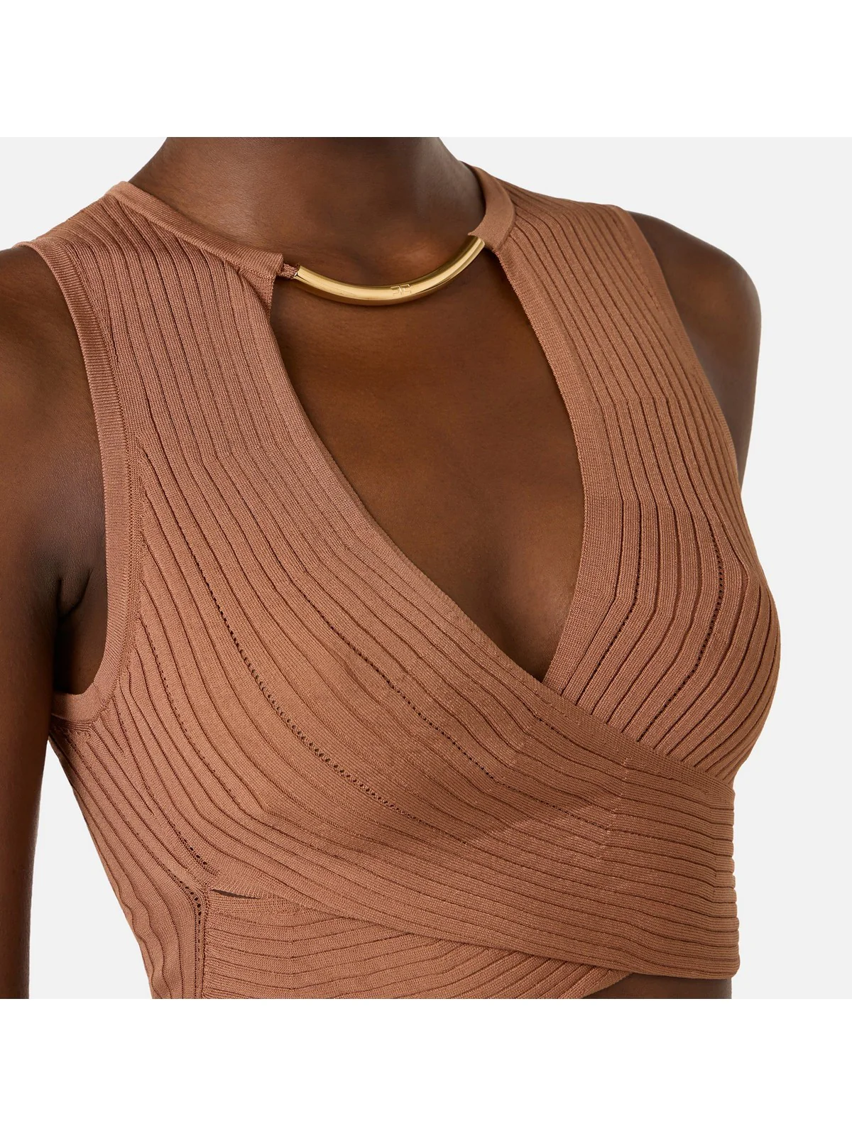 ELISABETTA FRANCHI Top Donna  TK76S61E2 600 CUOIO - Image 2