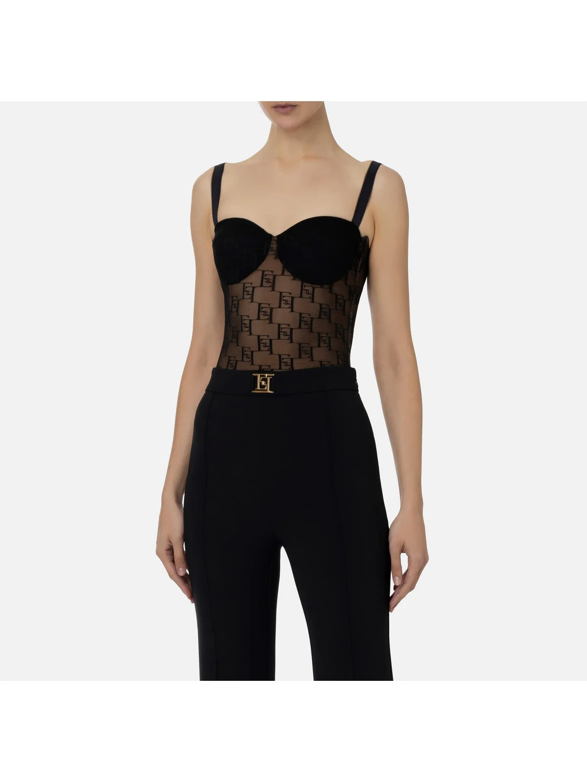 ELISABETTA FRANCHI Top Donna  TO00341E2 110 Nero - Image 2