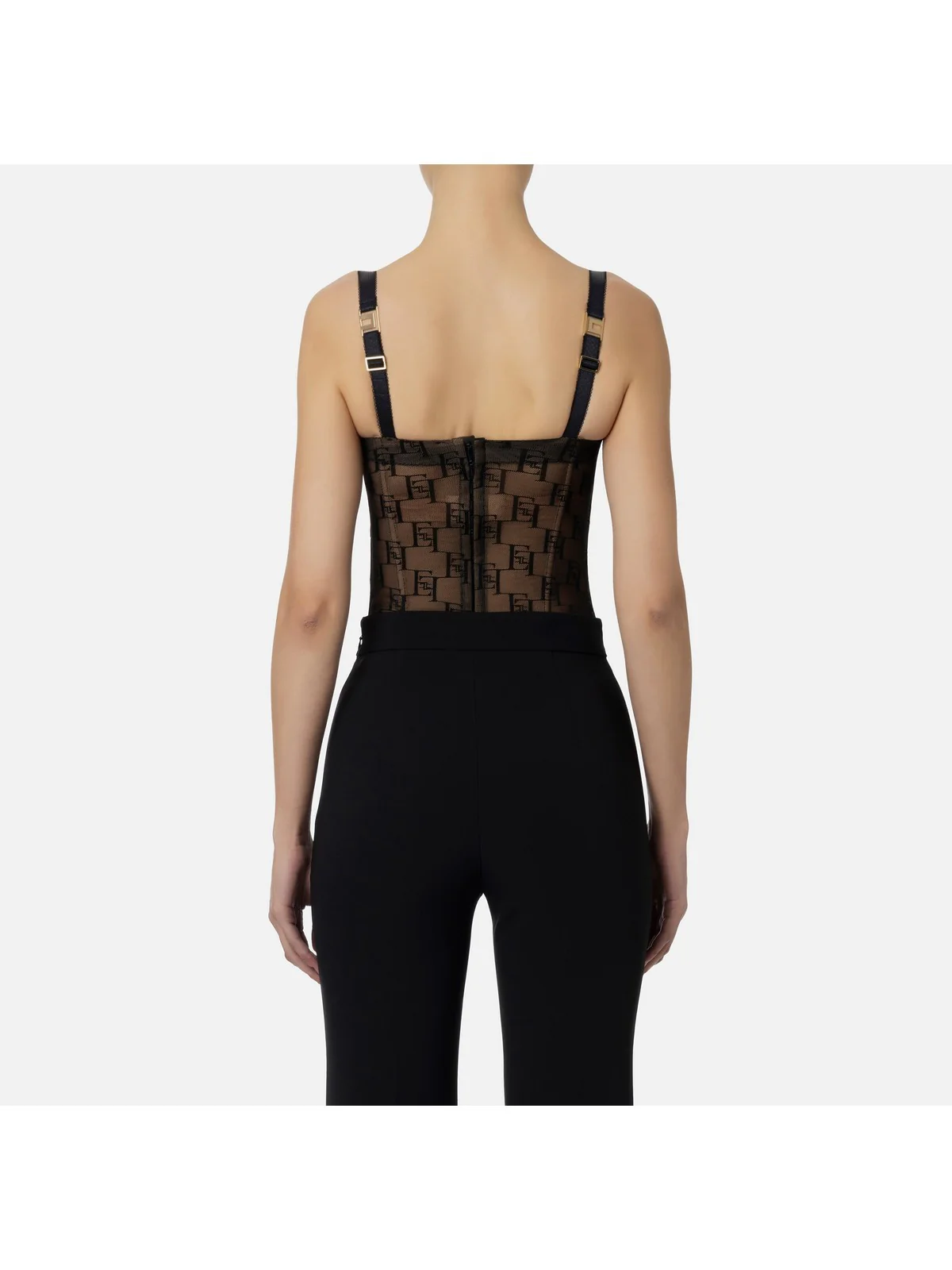 ELISABETTA FRANCHI Top Donna  TO00341E2 110 Nero - Image 4